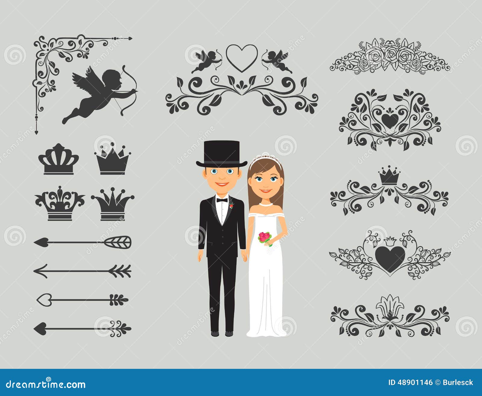 Wedding Invitation Design Elements Stock Vector ...