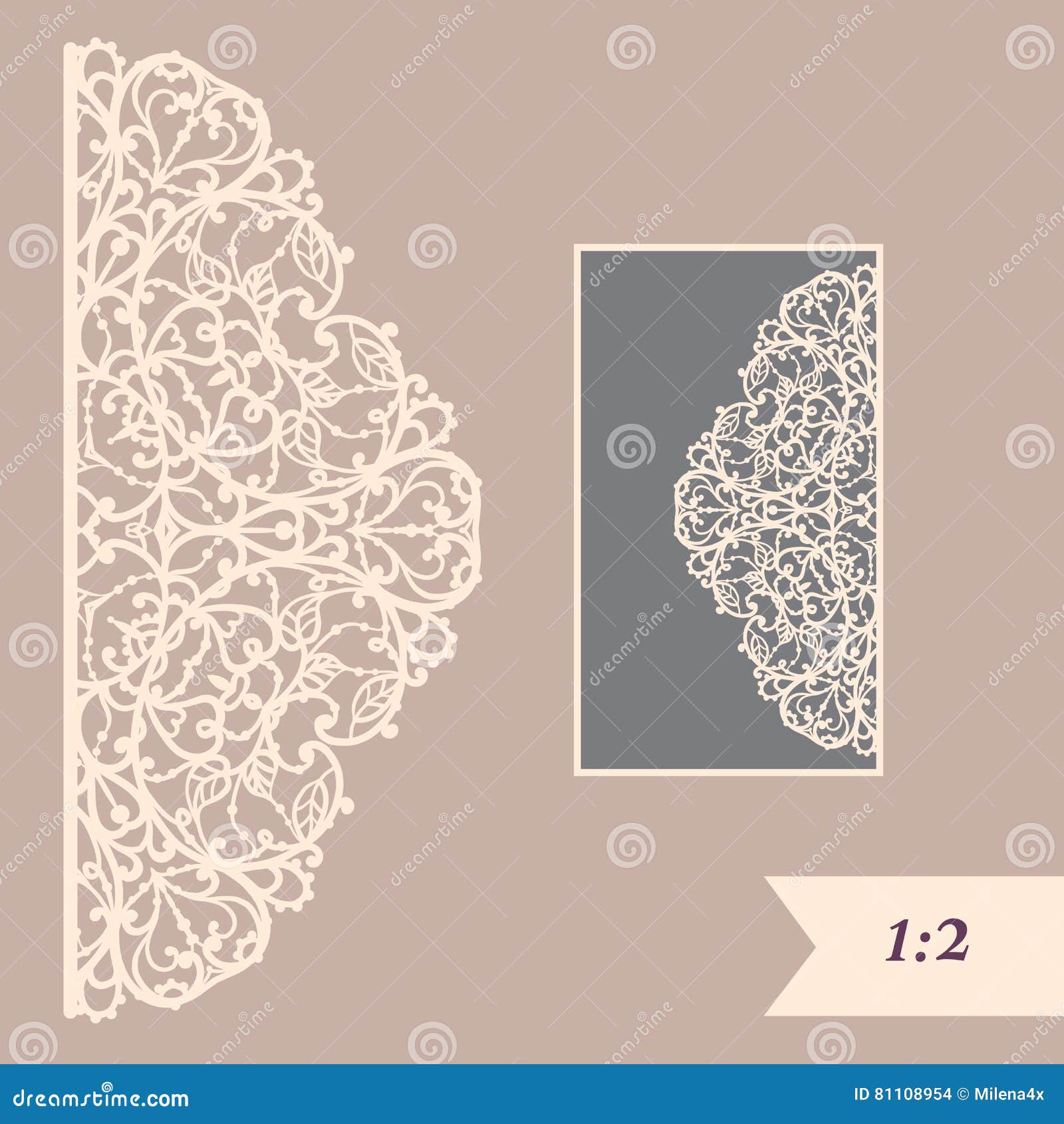 Wedding Invitation Or Greeting Card With Abstract Ornament ...
