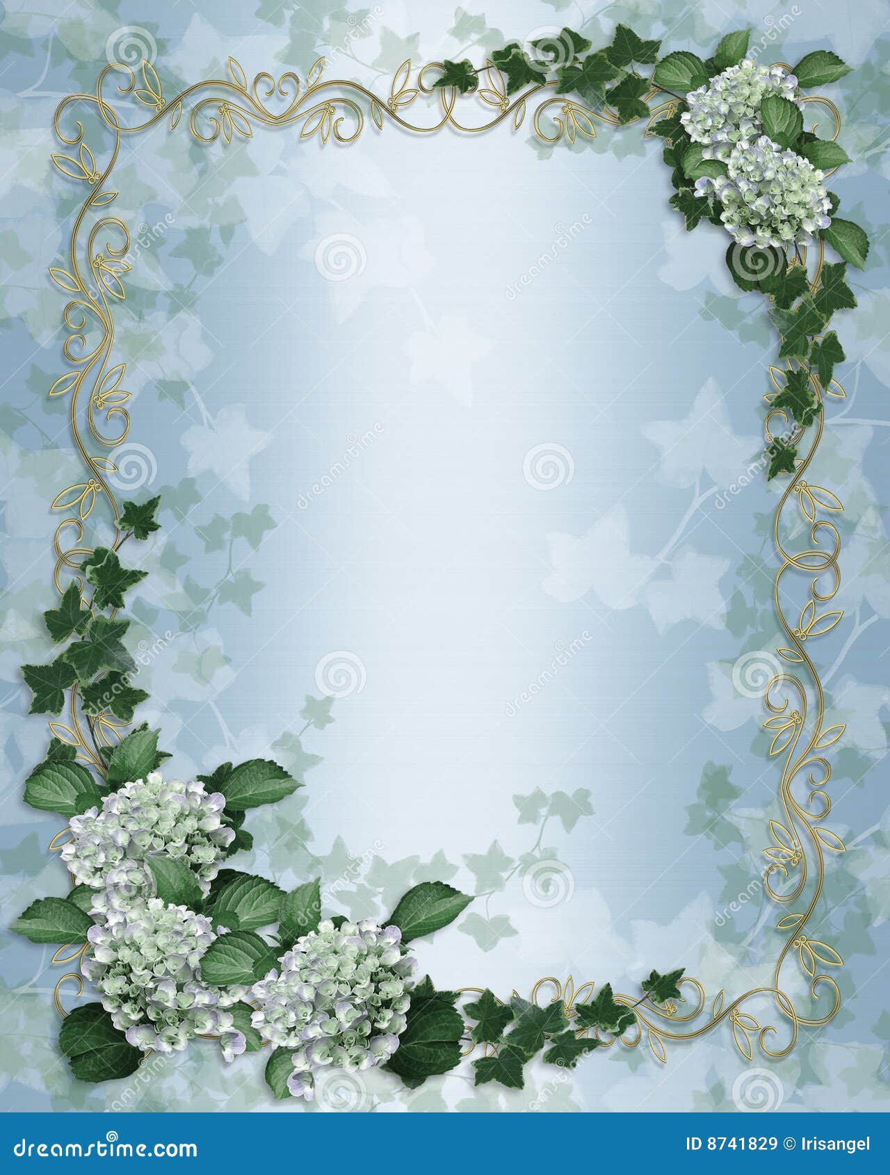 Wedding invitation Ivy floral border