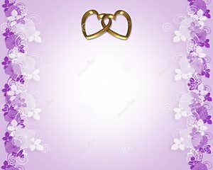 Wedding Invitation Lavender Gold Hearts Stock Illustration 