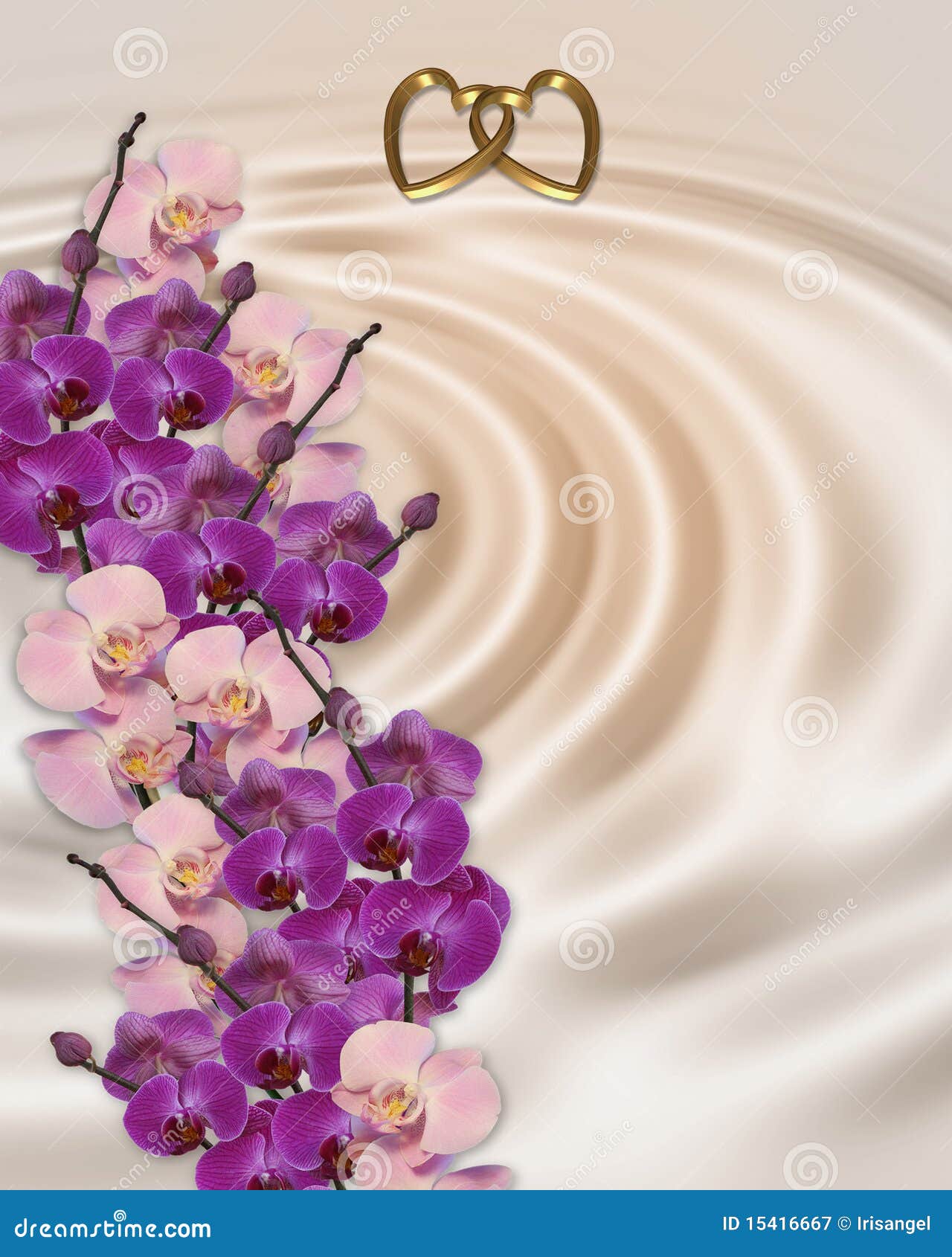 Wedding invitation orchids stock illustration. Illustration of romantic