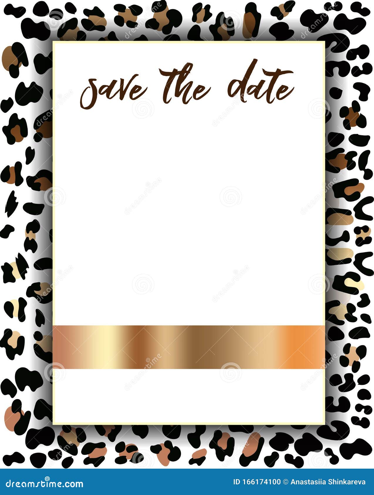Wedding Invitation Template with Fashionable Leopard Pattern Stock Vector -  Illustration of greeting, fashion: 166174100