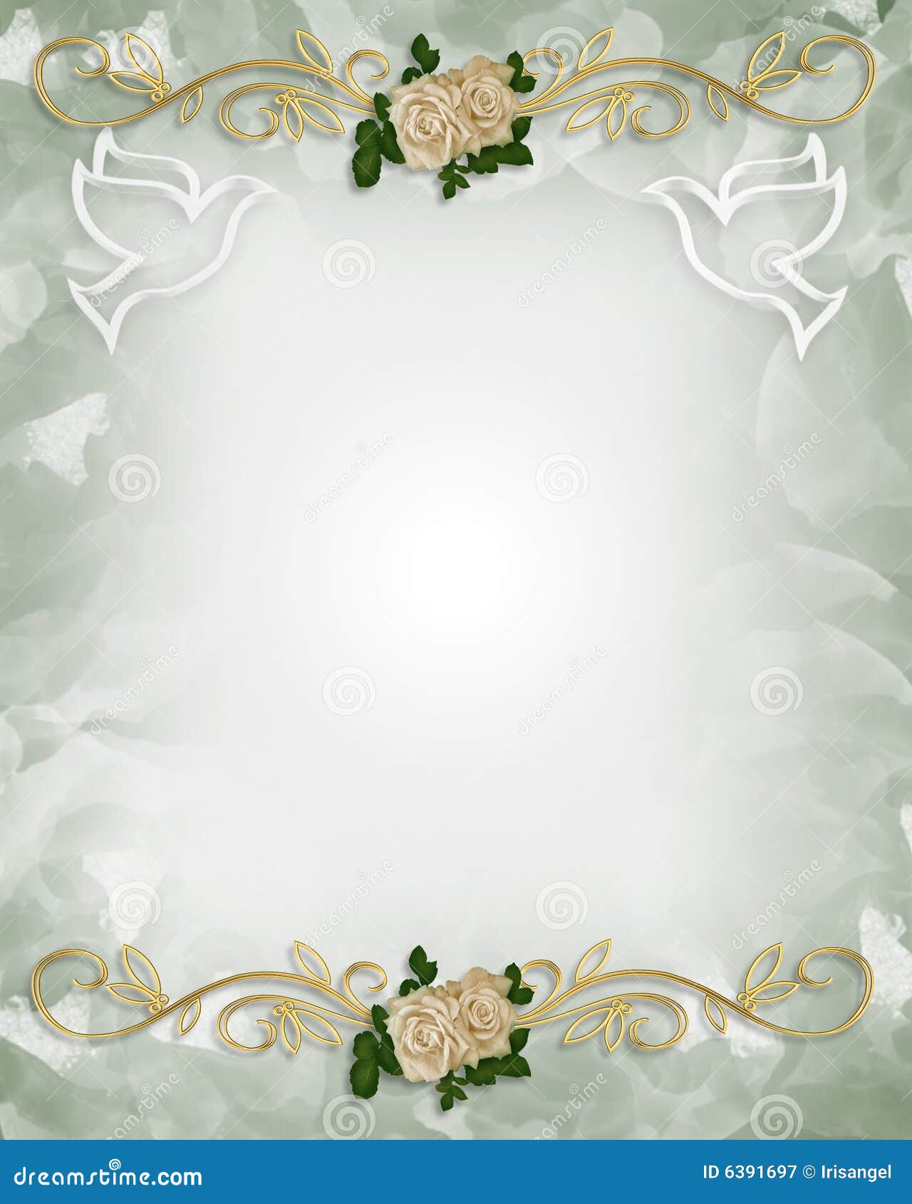 Wedding Invitation Template Roses Stock Illustration - Illustration of  roses, copy: 6391697