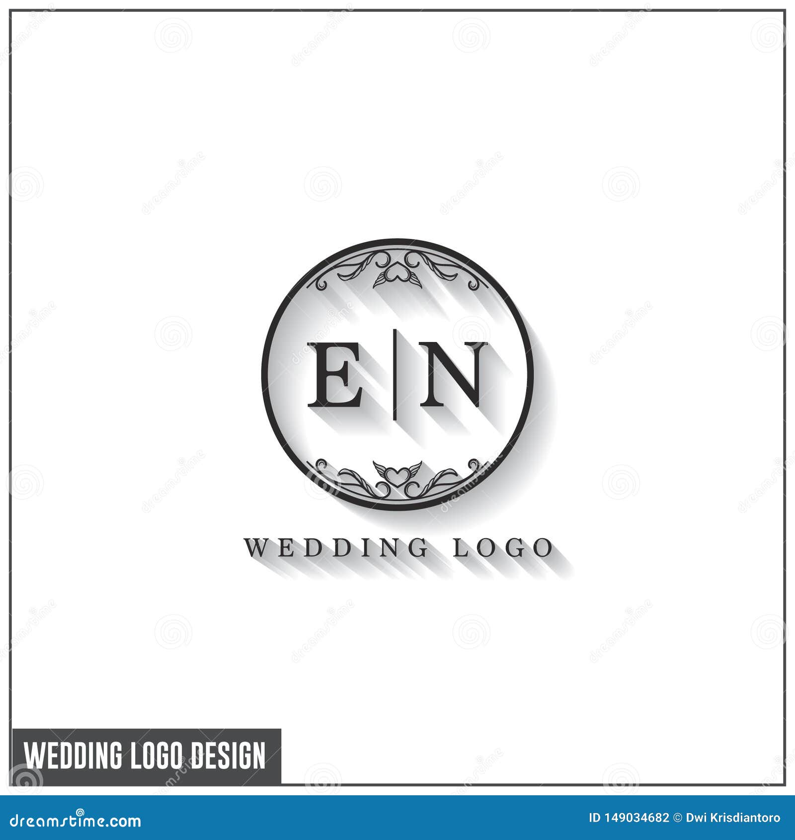 Free Elegant Monogram Wedding Logo design template