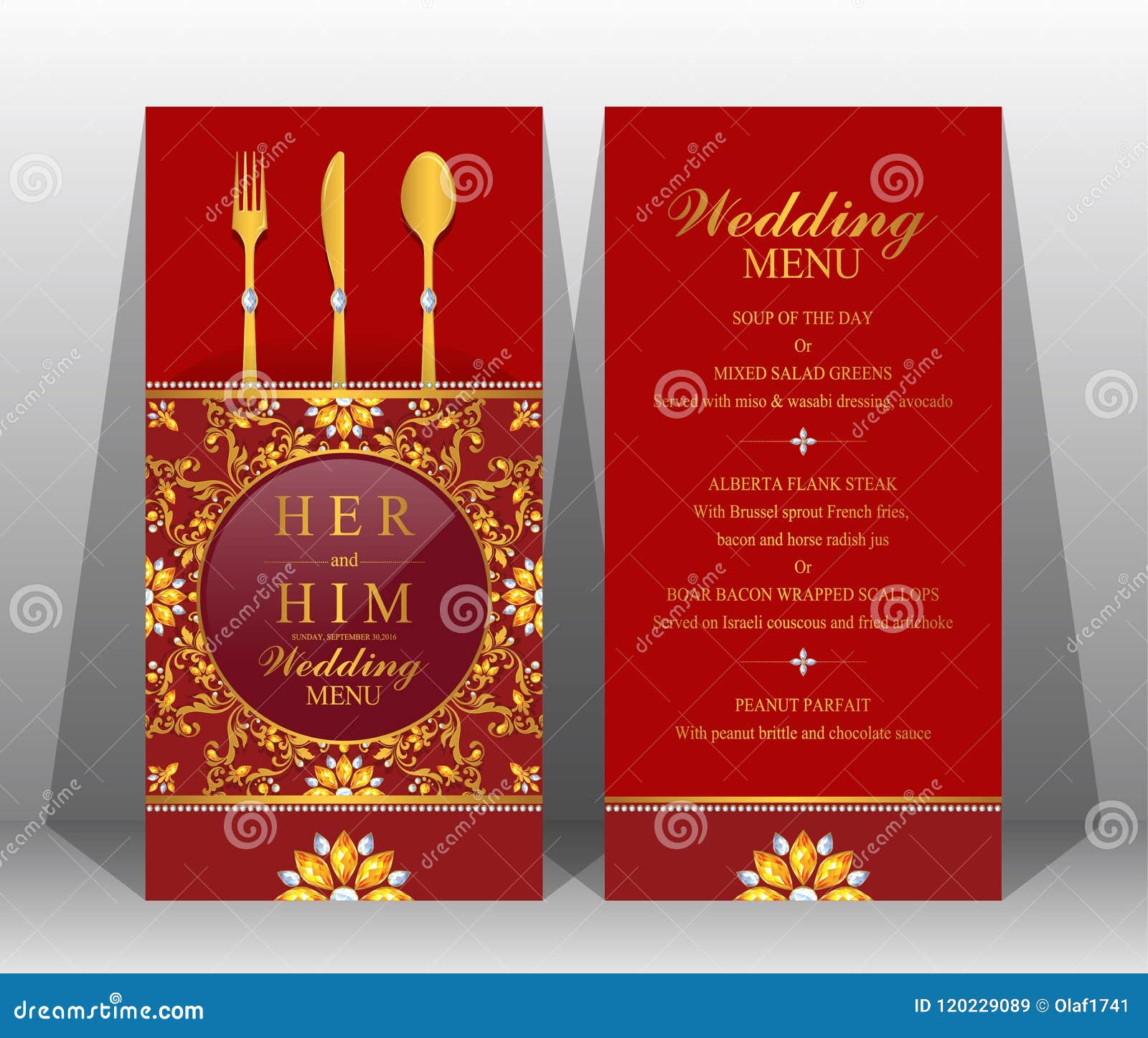 Wedding Menu Card Templates . Stock Vector - Illustration of With Wedding Menu Templates Free Download