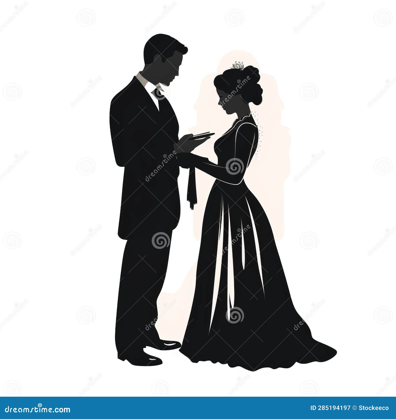 Wedding Officiant Vector Silhouette on White Background Stock ...