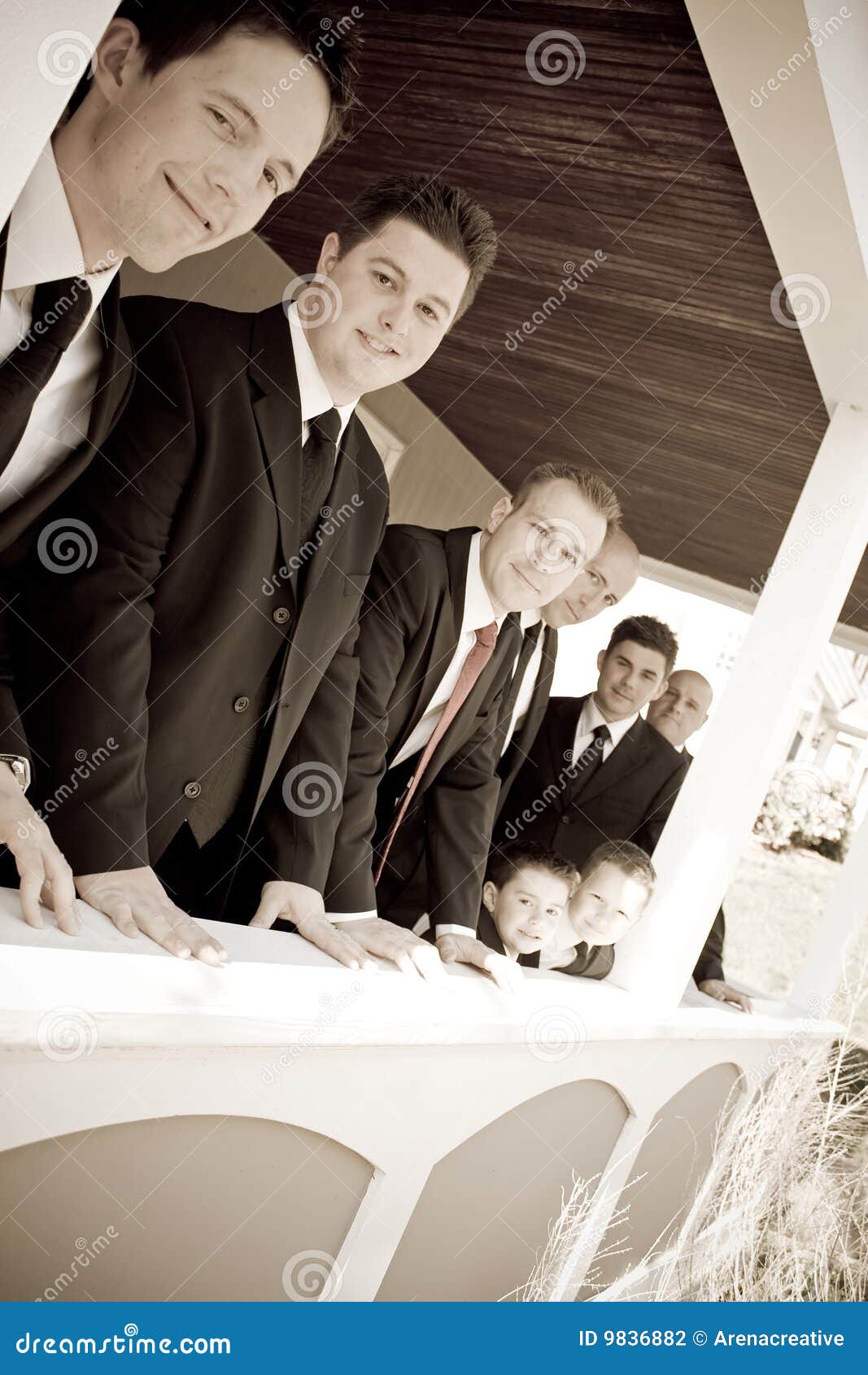 Wedding Party Groomsmen stock photo Image of happiness 9836882