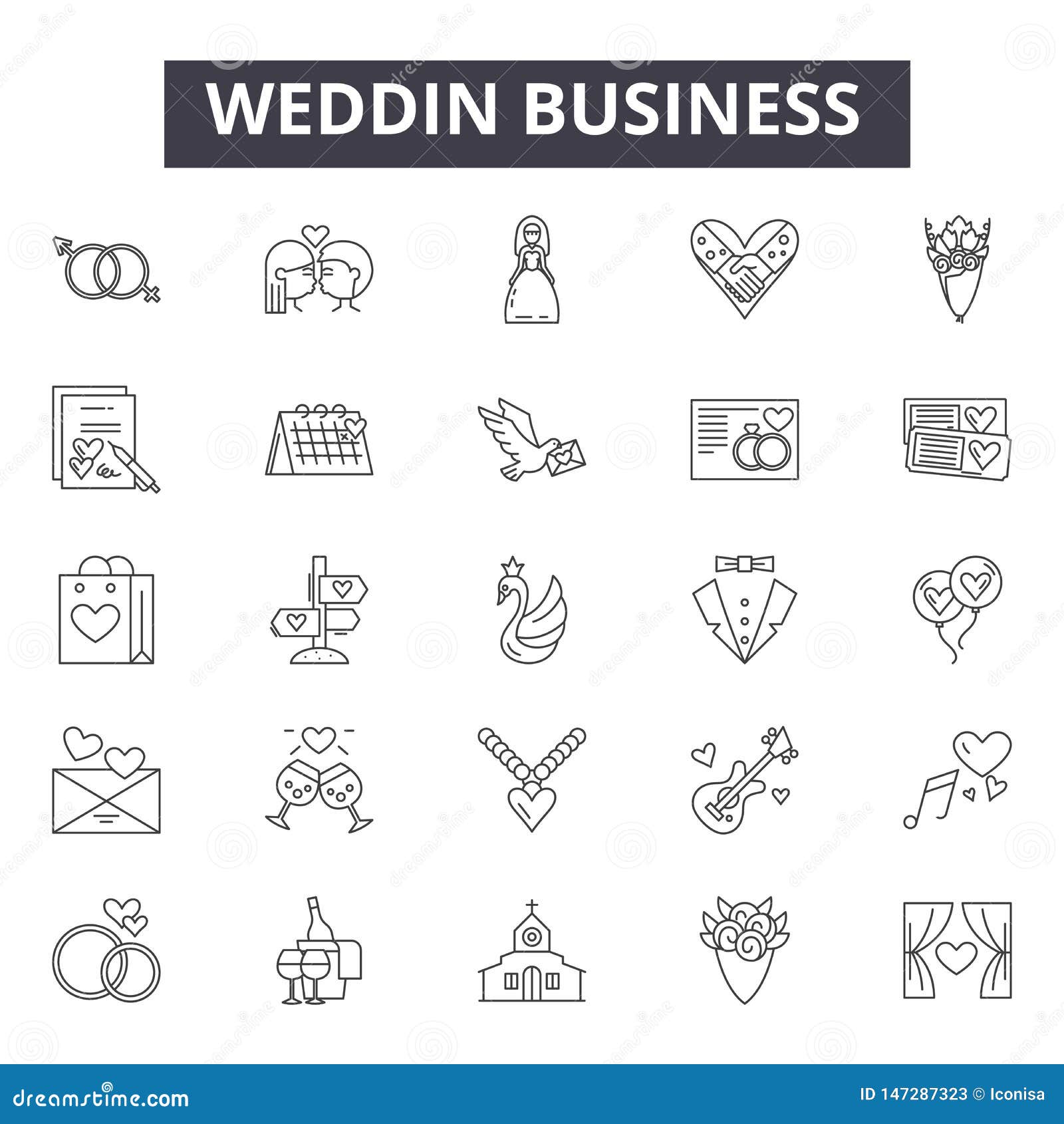 Download Wedding Planning Line Icons, Signs, Vector Set, Linear ...