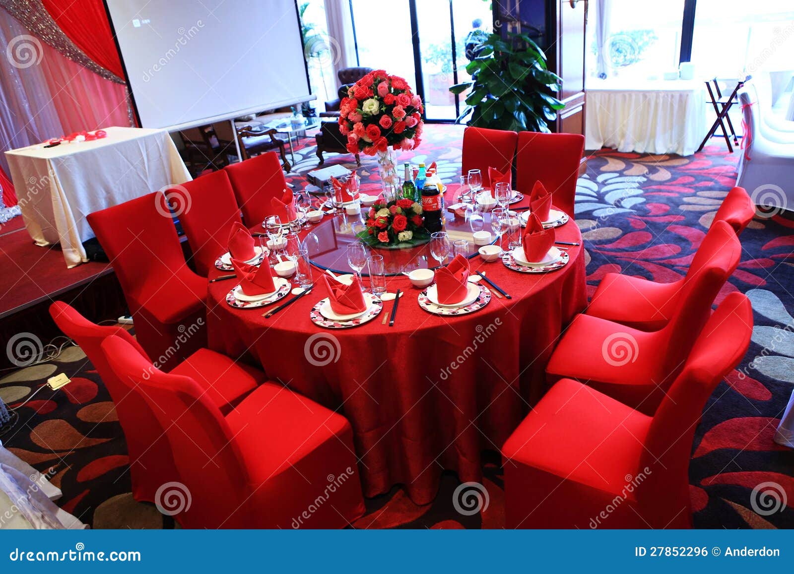 Wedding Reception in China editorial photo. Image of table 27852296