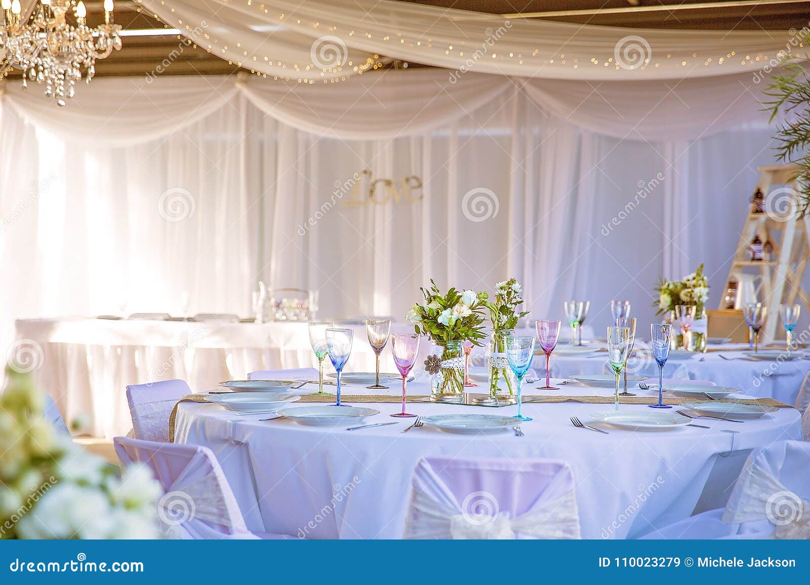 Wedding Reception Decor And Set Up Stock Image Image Of Pink