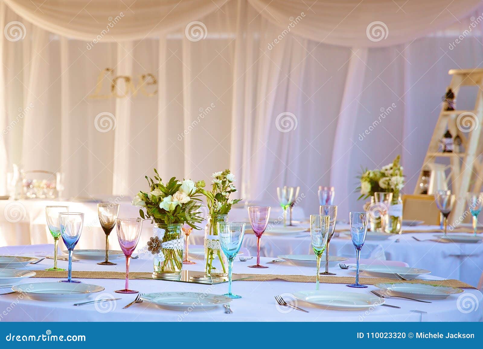 Wedding Reception Decor And Set Up Stock Photo Image Of Blue