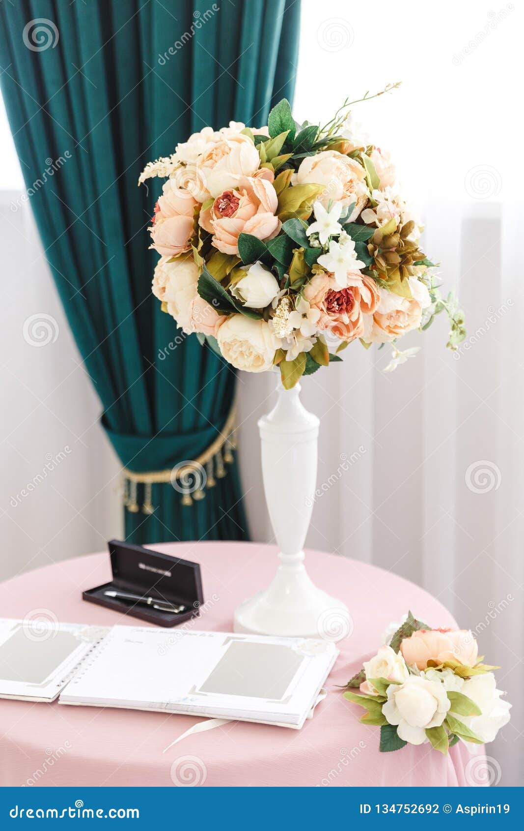 Wedding Reception Flower Bouquet on the Table Stock Photo Image of table, candle 134752692