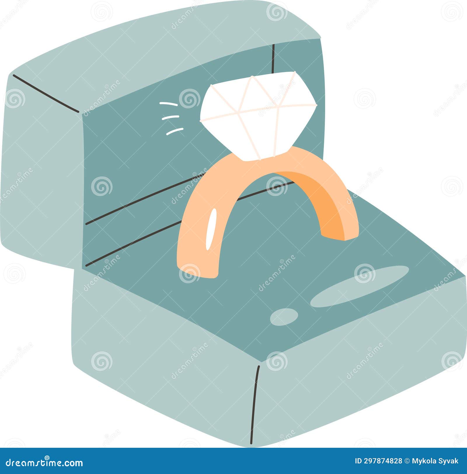 Wedding Ring in Box stock illustration. Illustration of wedding 297874828