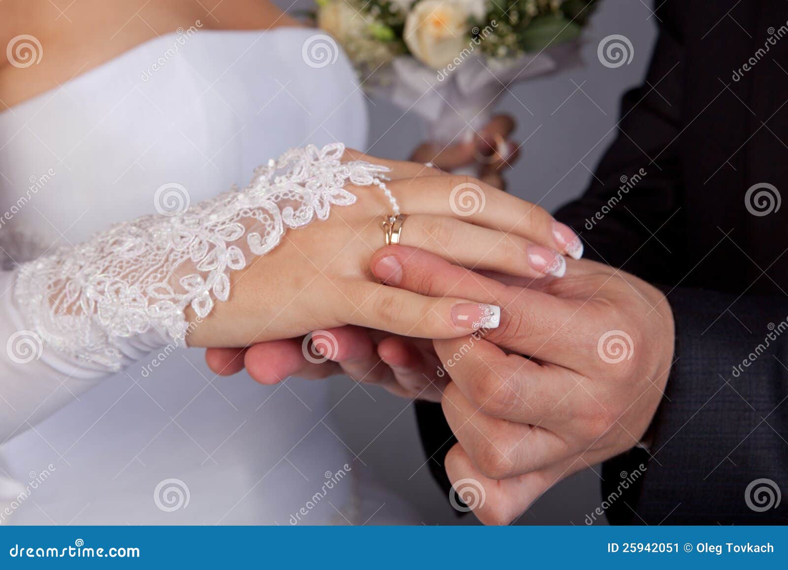 Wedding ring exchange stock image. Image of woman, groom 25942051