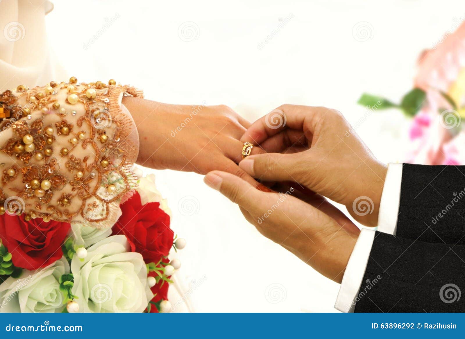 Bride and groom at church wedding ceremony Stock Photo by ©wideonet  311116162