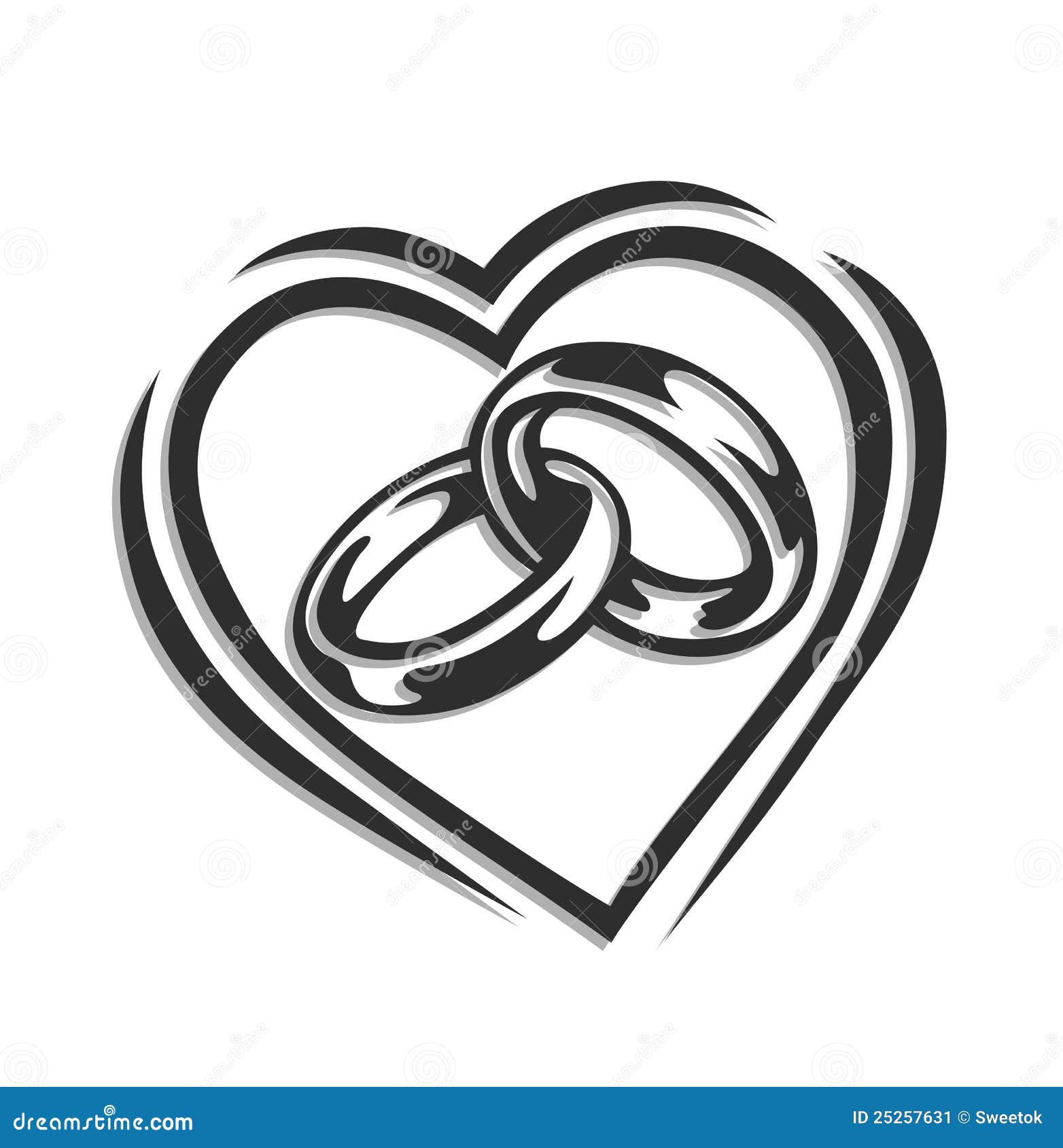 wedding ring in heart
