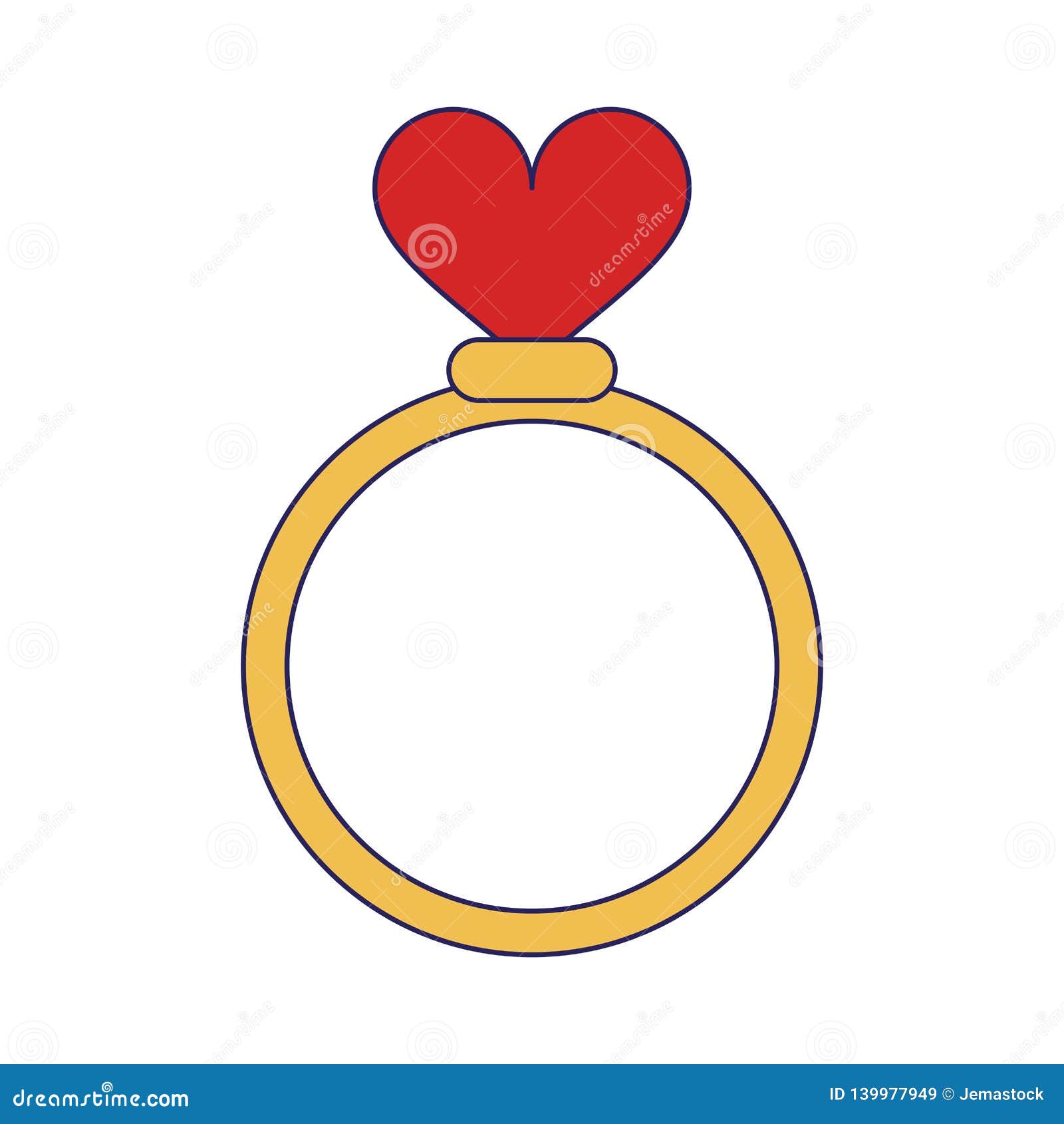 Wedding ring with heart stock vector. Illustration of heart 139977949