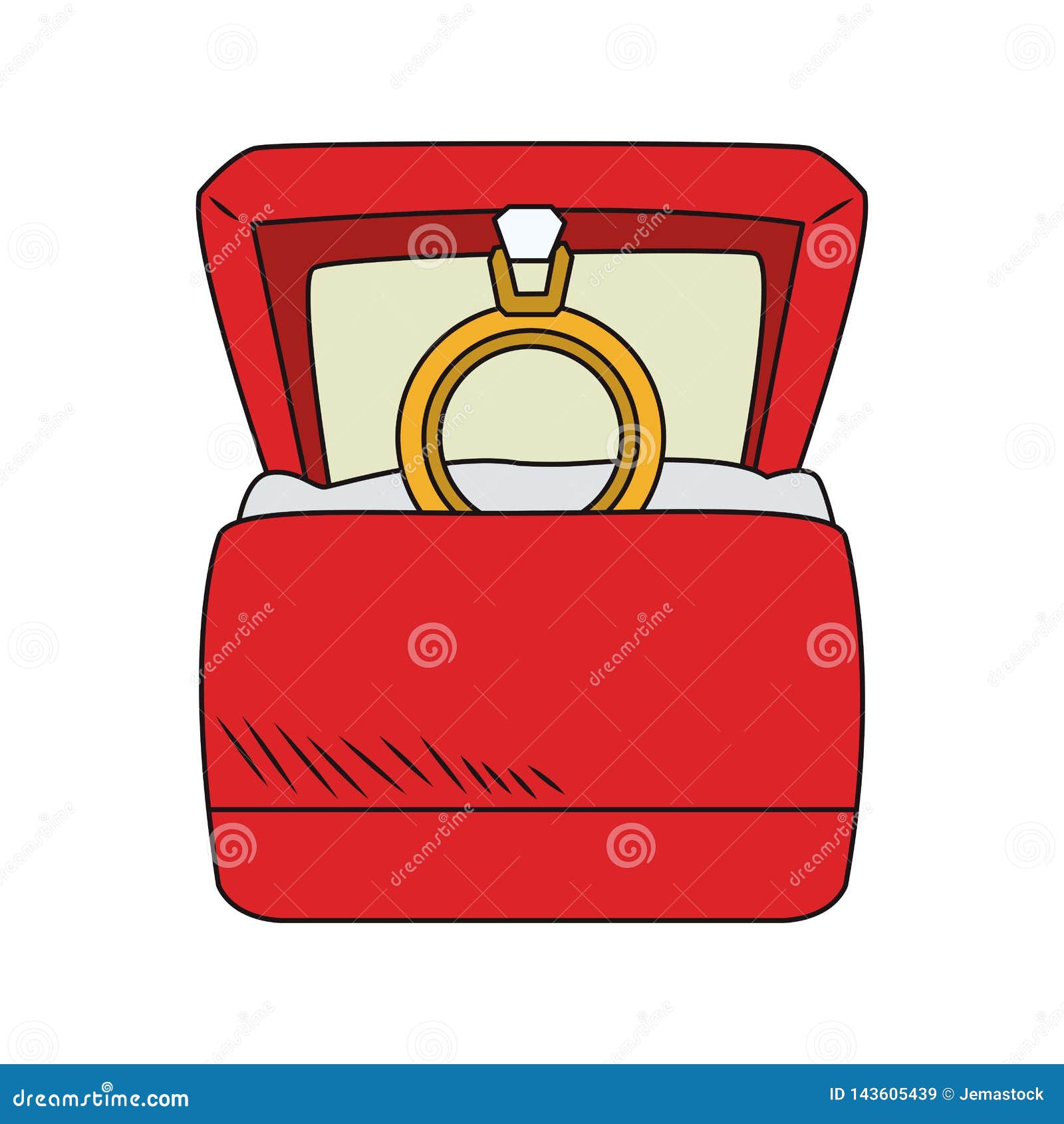 Wedding ring inside box stock vector. Illustration of ring - 143605439