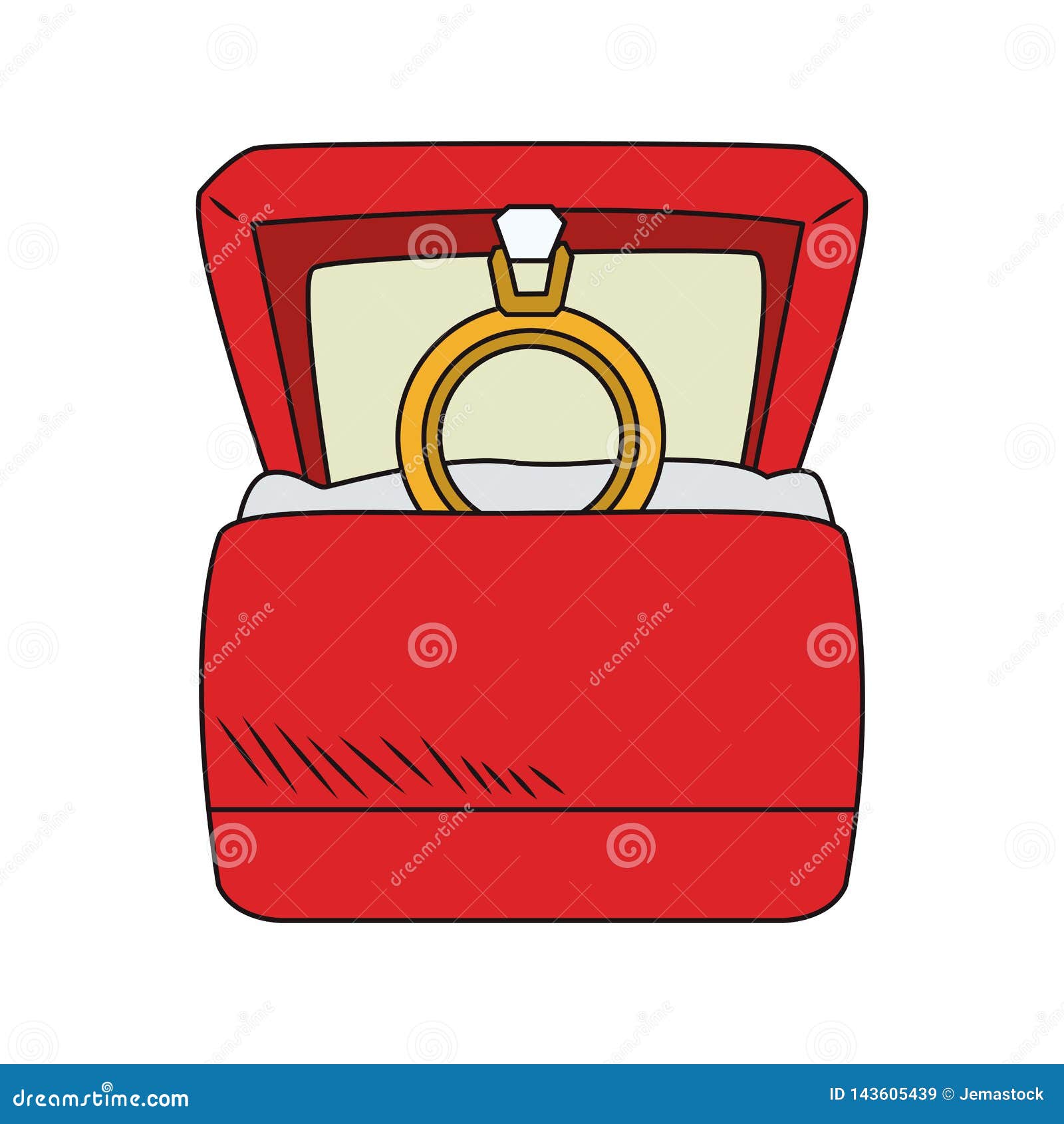 Wedding ring inside box stock vector. Illustration of ring 143605439