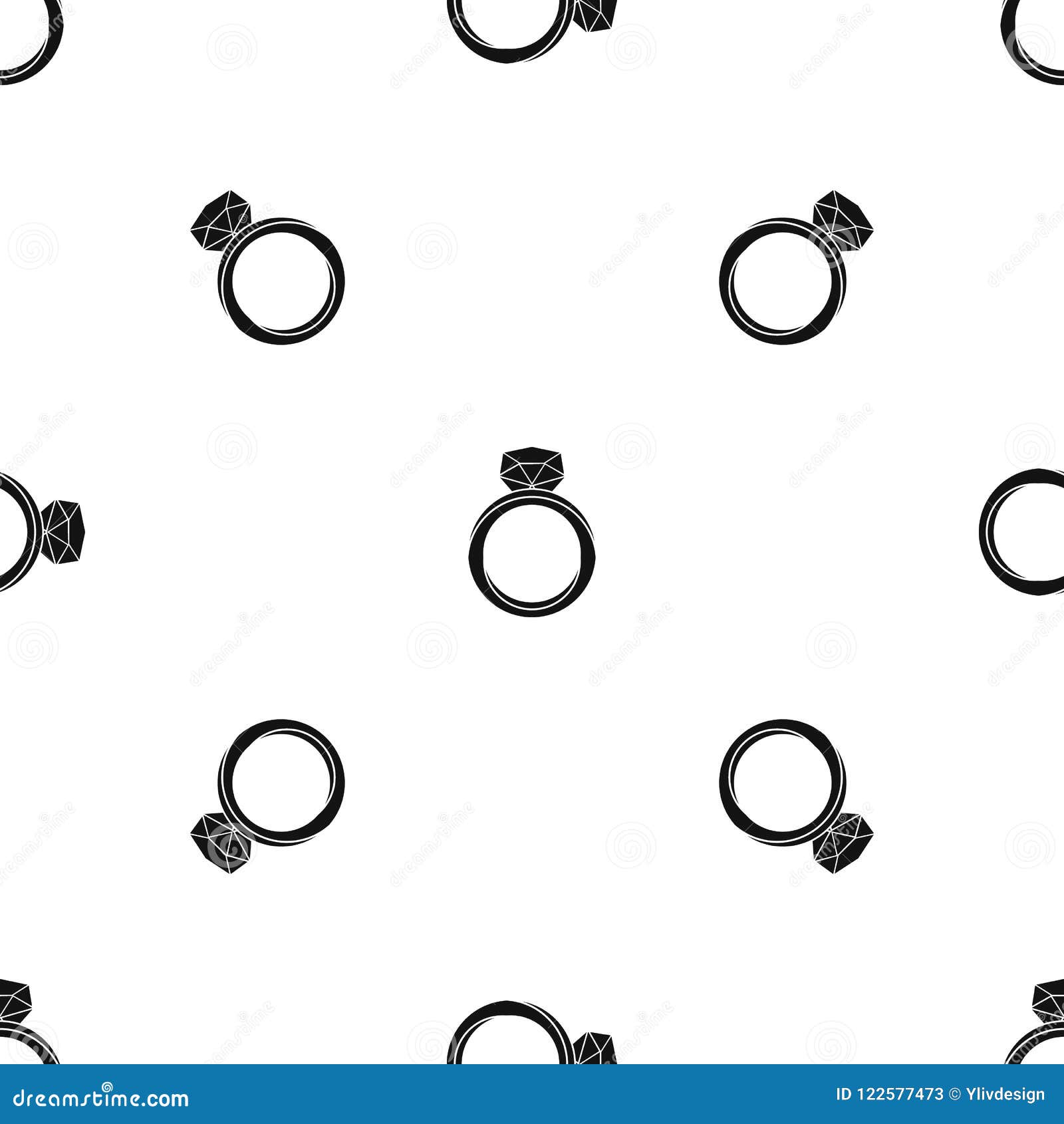 Wedding Ring Pattern Seamless Black Stock Vector Illustration of