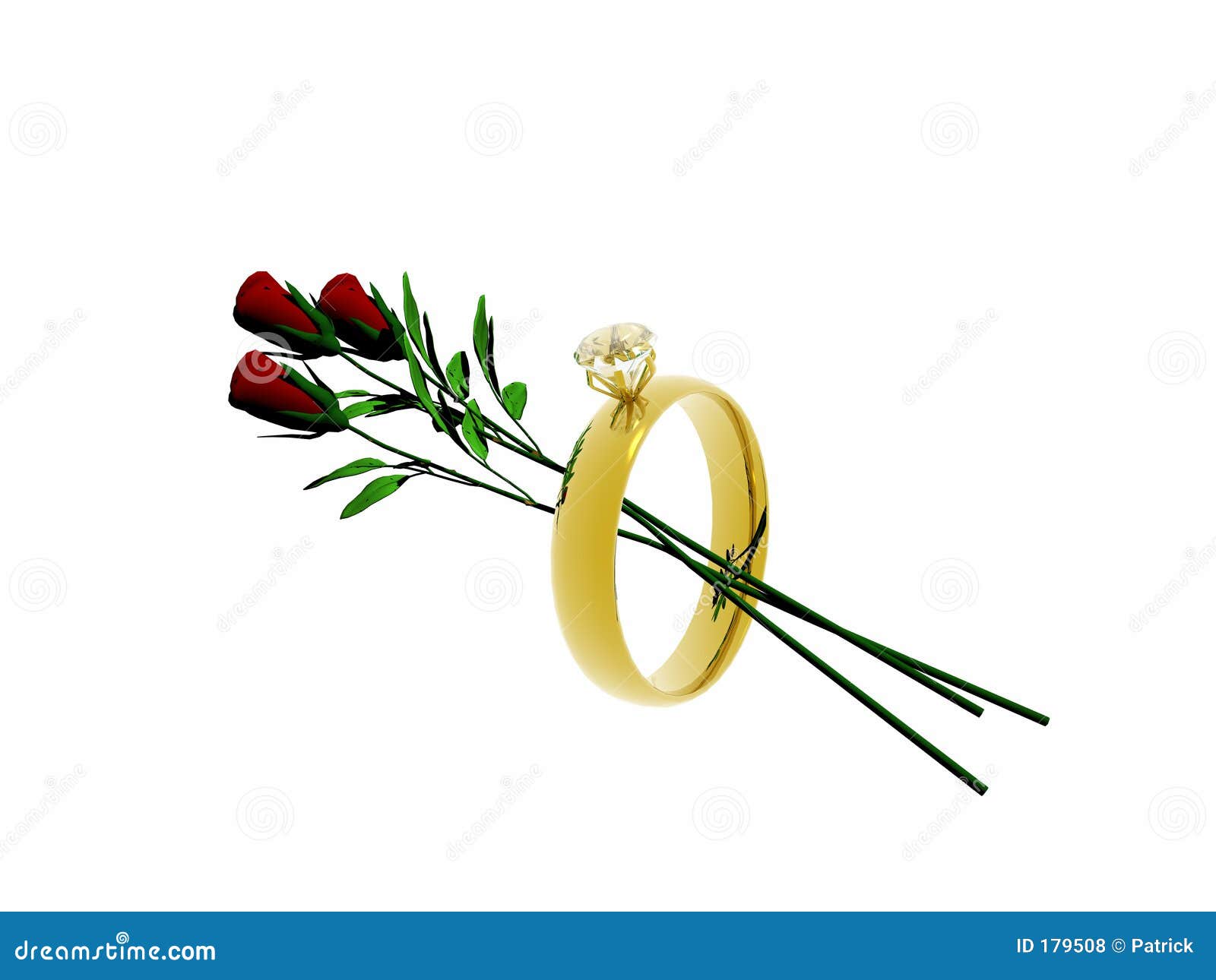 Wedding ring with roses. stock illustration. Illustration of adorn 179508