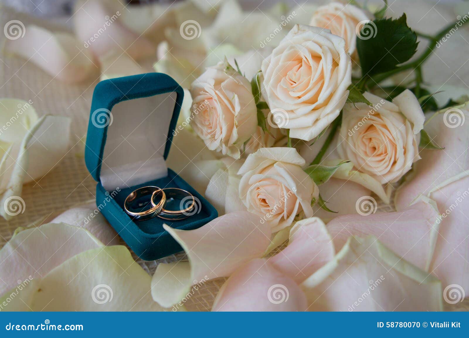 Wedding Rings on the Background of Flowers Stock Photo - Image of ...