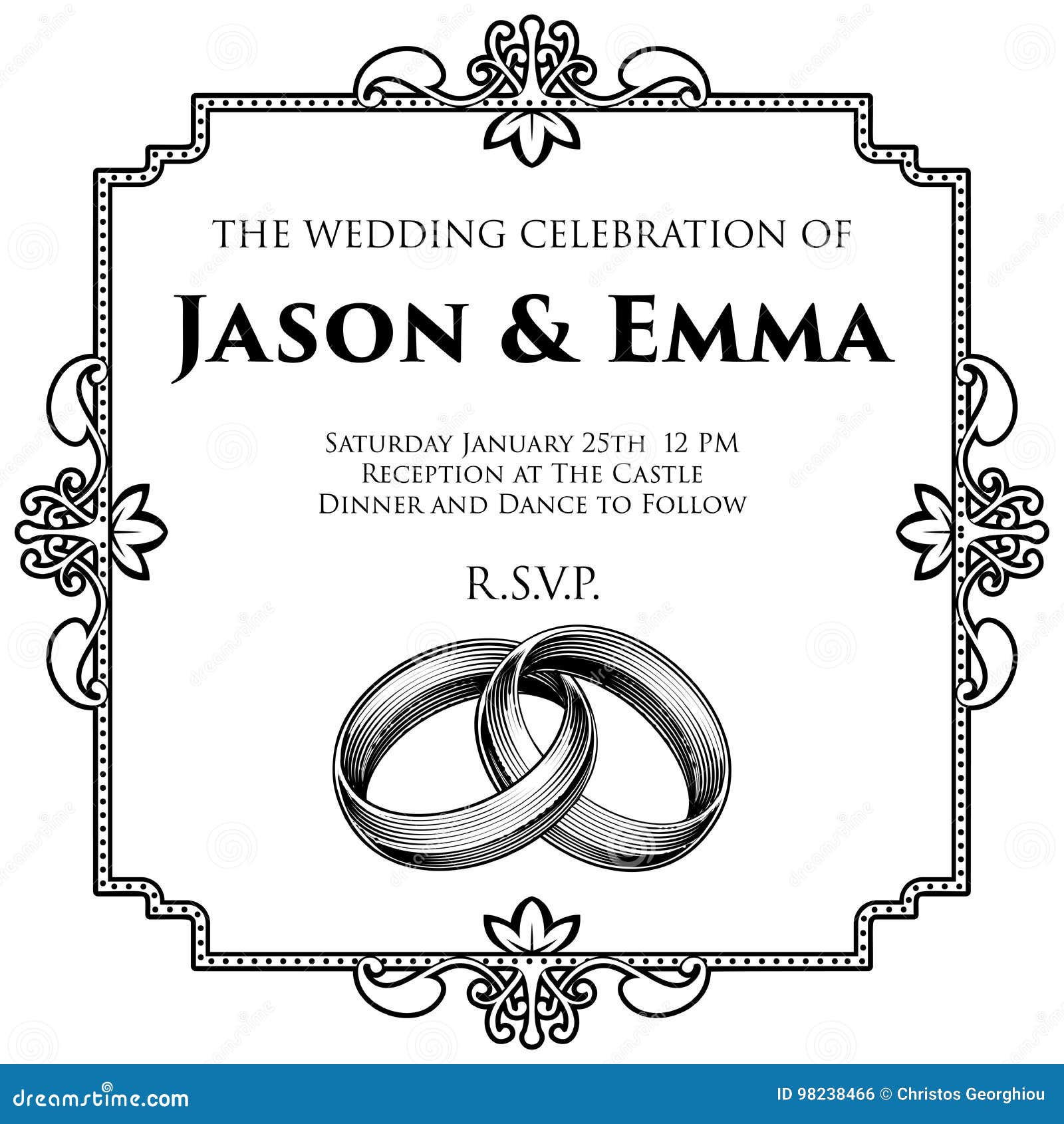 wedding rings bands wedding invitation template