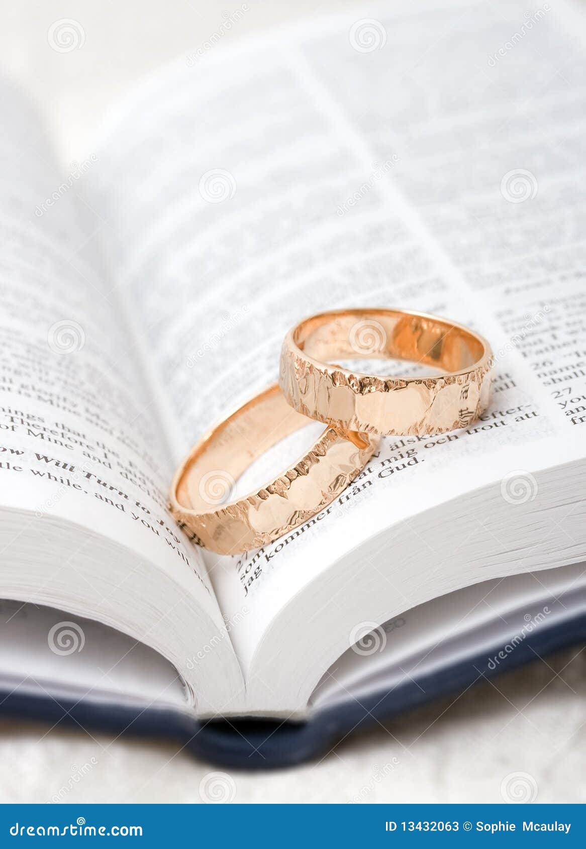 Wedding rings on a bible stock image. Image of couple - 13432063