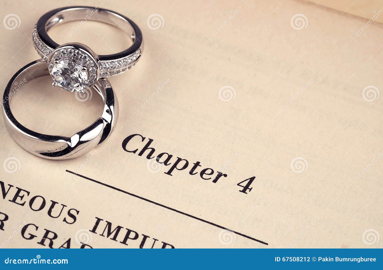 Wedding rings on book stock photo. Image of ceremony 67508212