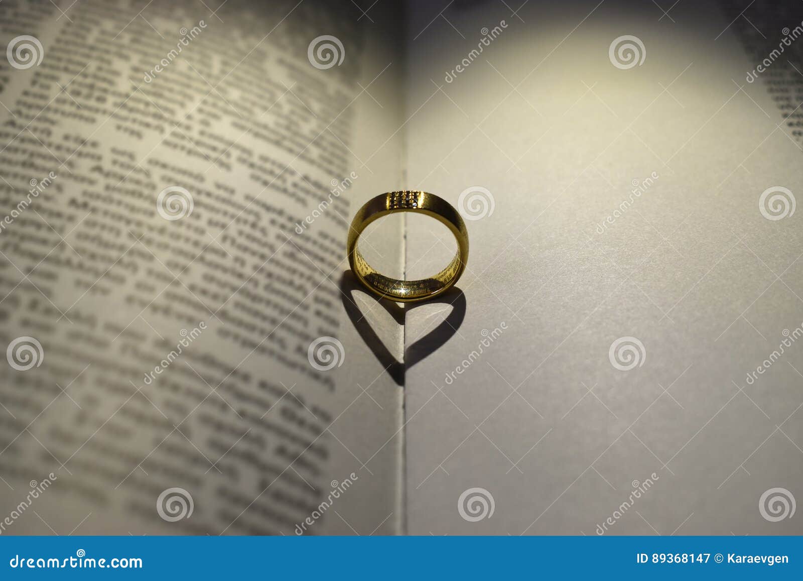 Wedding rings on book. stock image. Image of heart, beauty 89368147