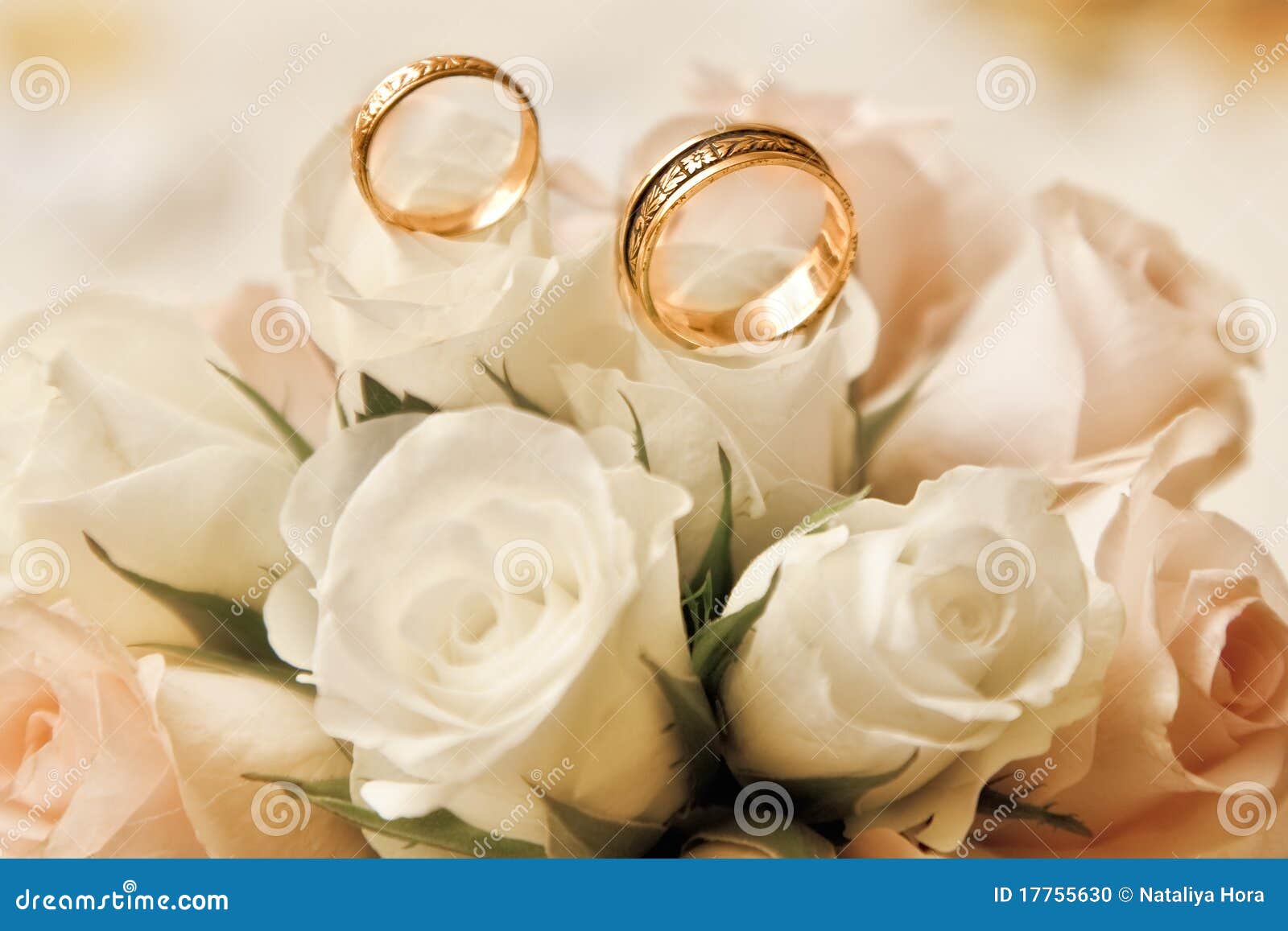 Wedding rings with bouquet stock photo. Image of celebration 17755630