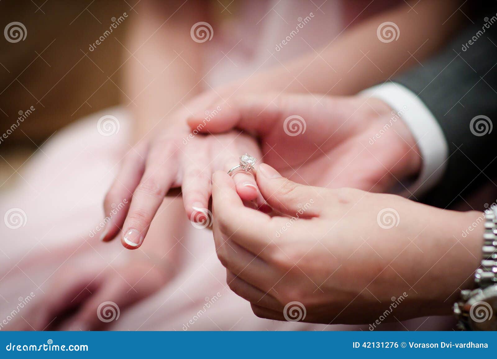 Wedding rings exchange stock photo. Image of pastel, family 42131276