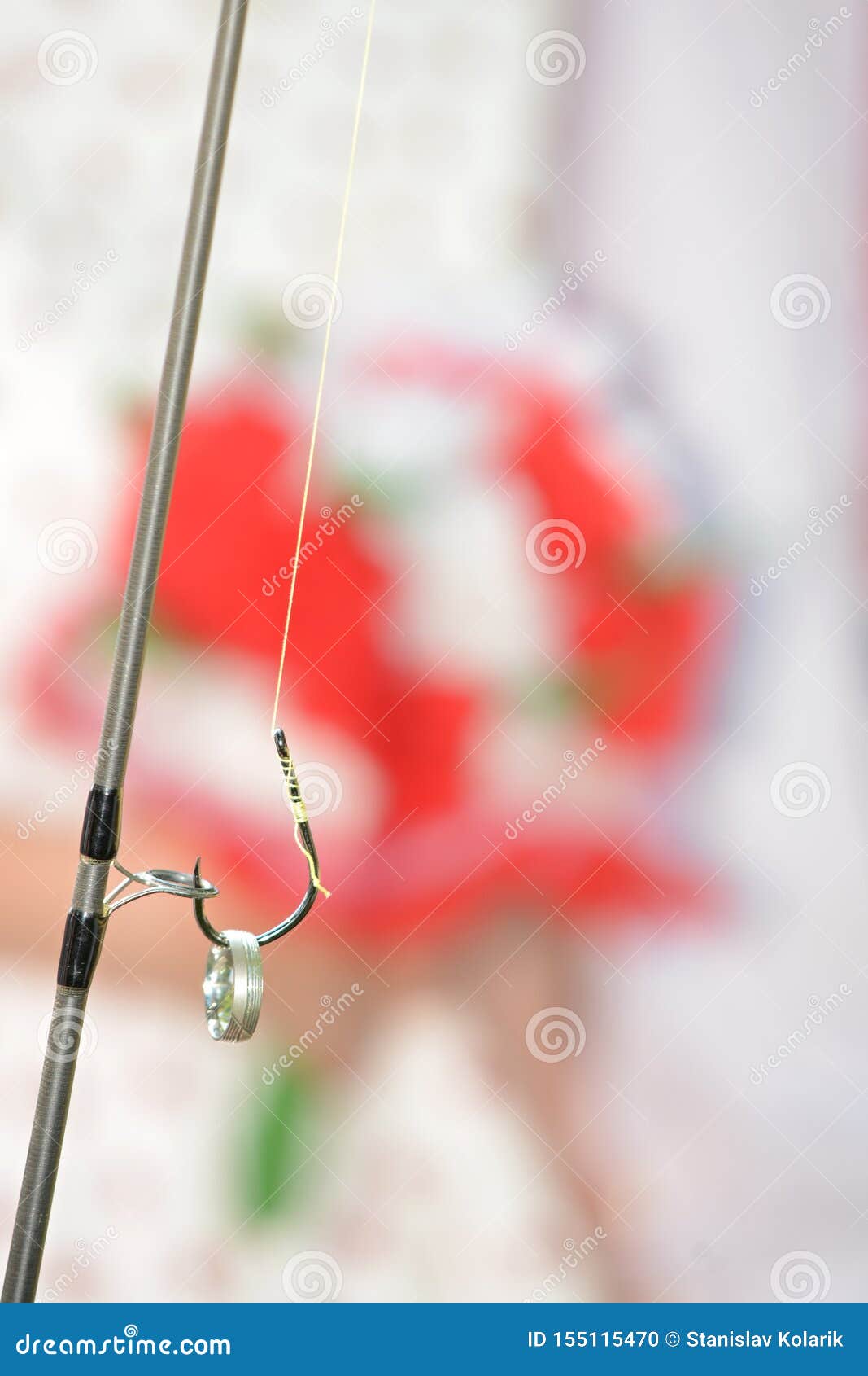 Wedding Rings on Fishing Hook Stock Photo - Image of fiance