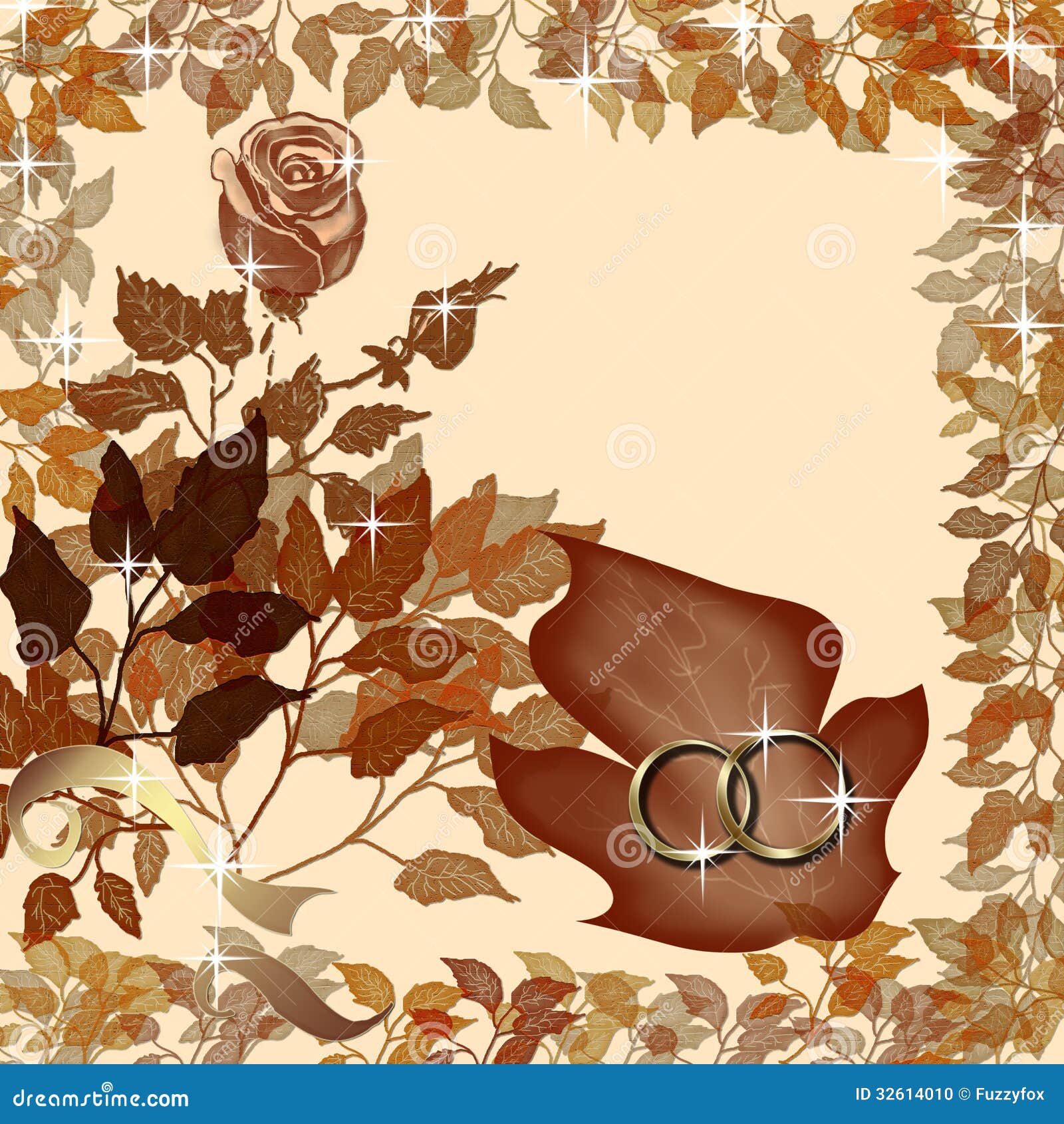 Wedding Rings on Floral Background Stock Illustration Illustration of