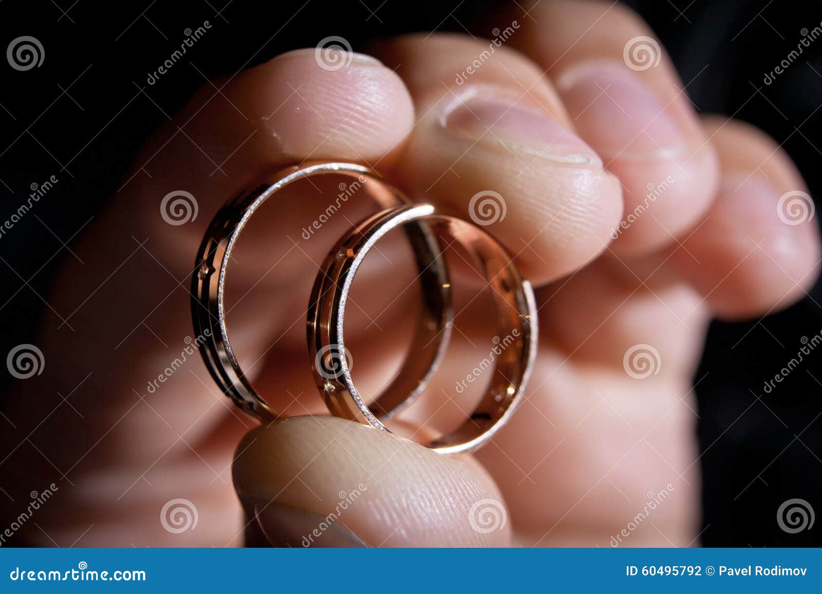 Wedding Rings in Hand of Groom Stock Photo Image of hand, spouse