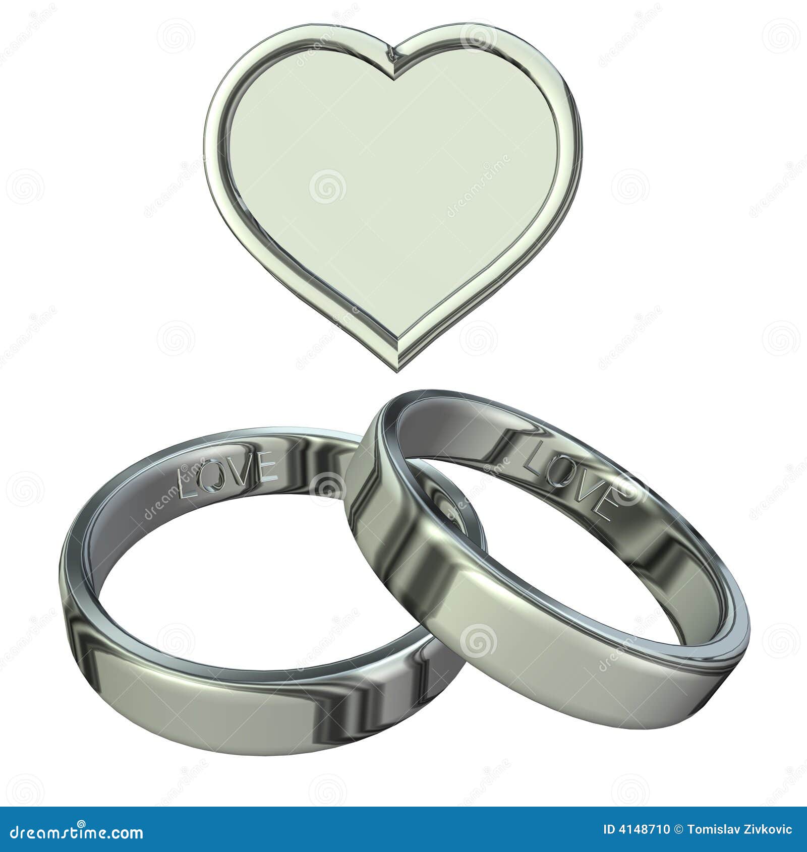 Wedding rings with heart stock illustration. Illustration of couple