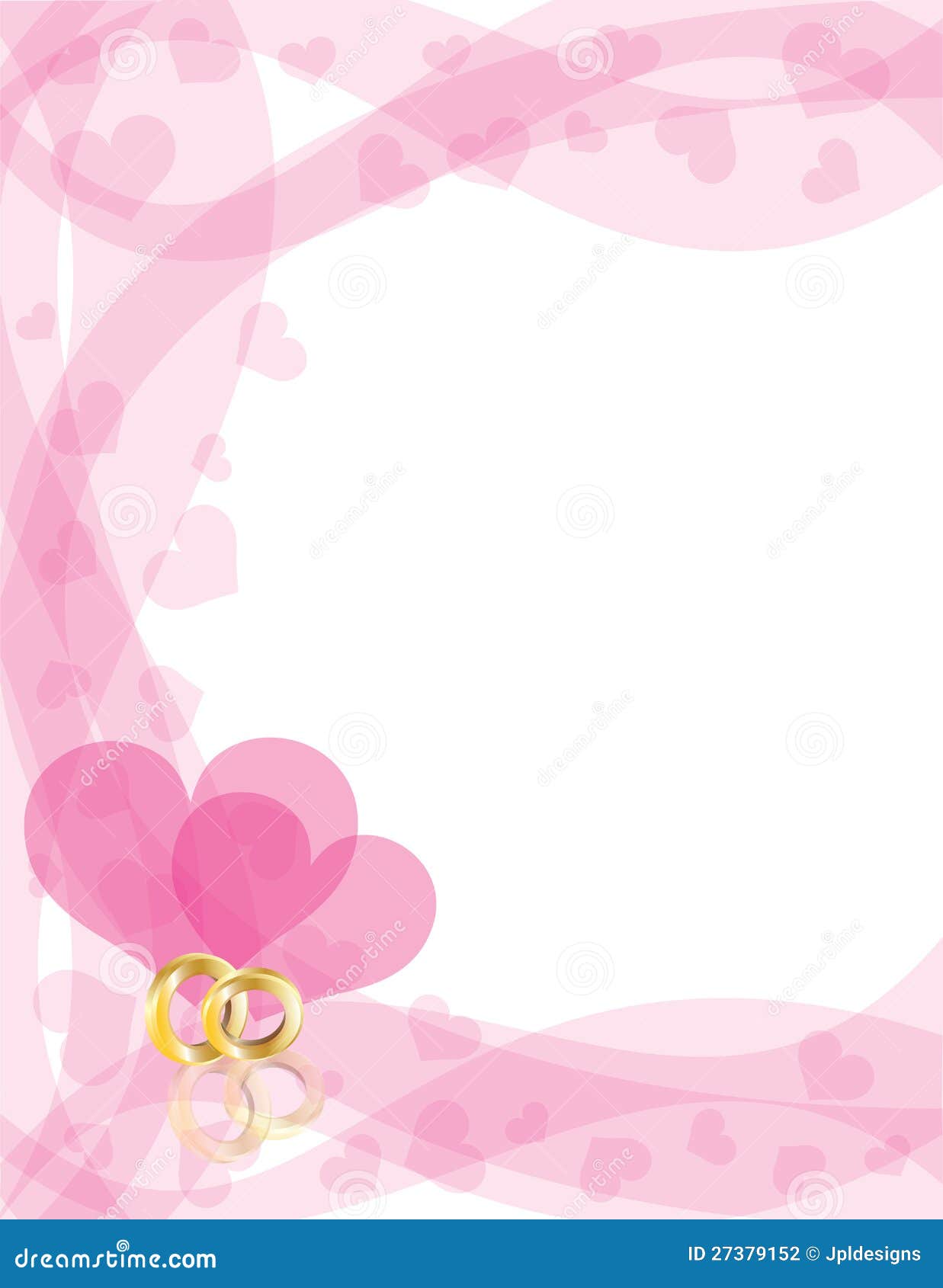 Wedding Rings On Heart Swirls Border Stock Photography Image 27379152