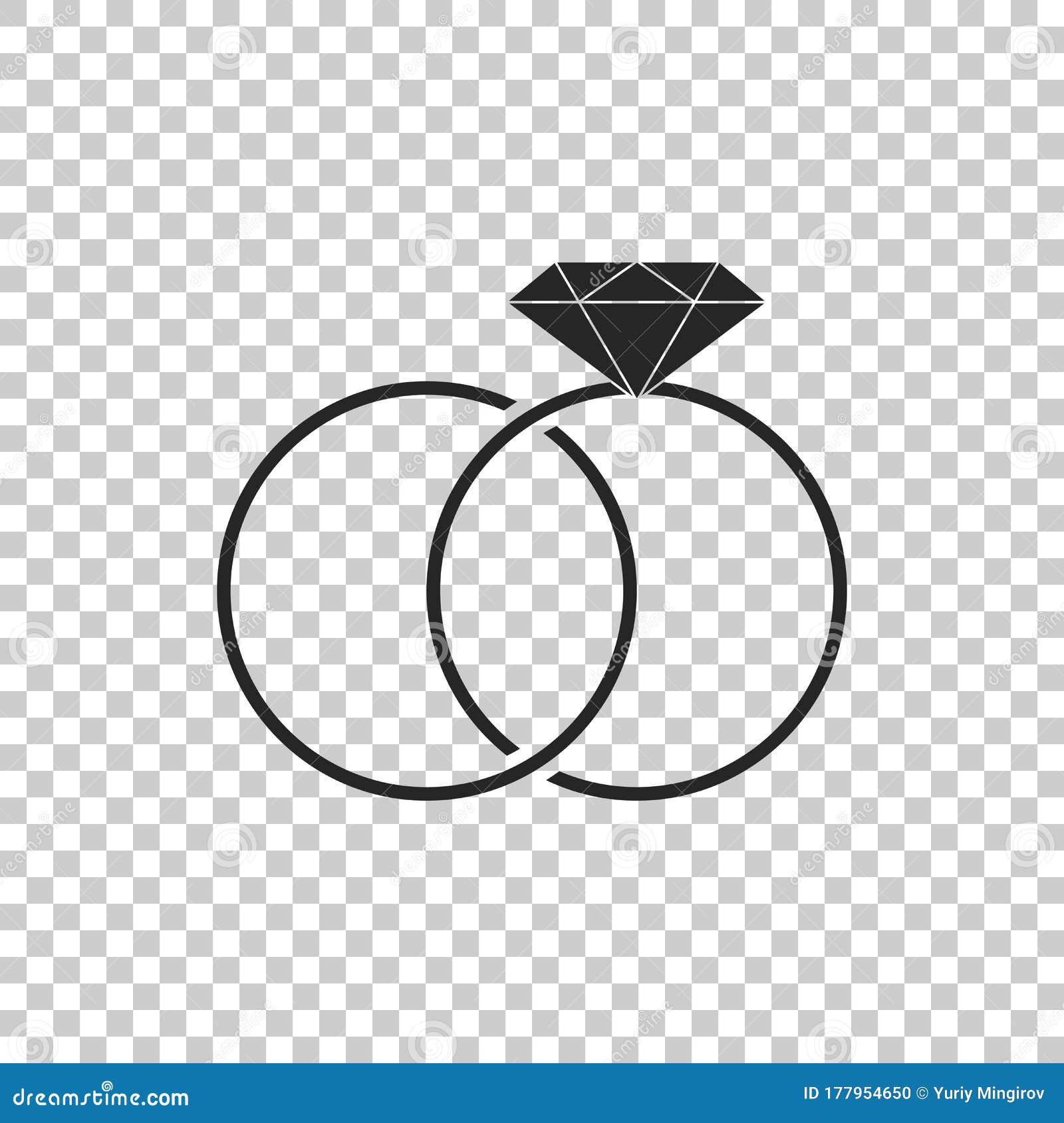 Wedding Rings Icon Isolated on Transparent Background. Bride and Groom ...