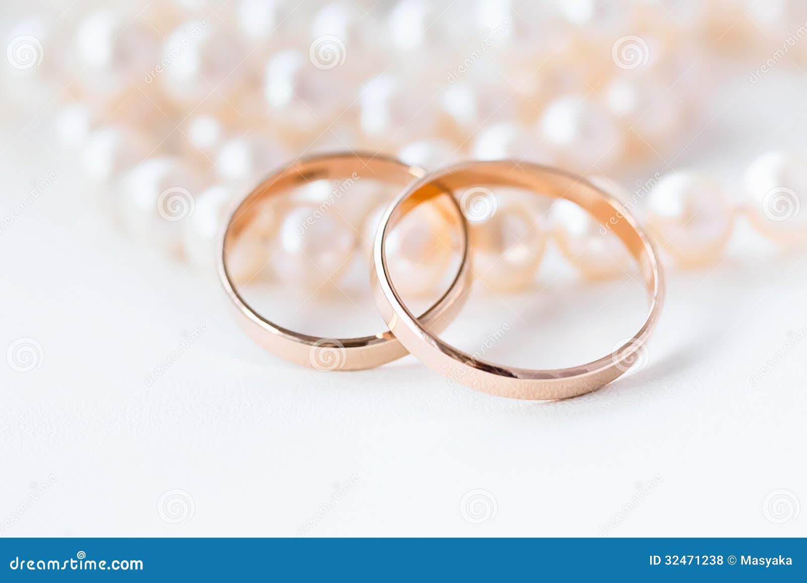 Wedding Rings on the Pearls Stock Photo Image of elegant, ceremony