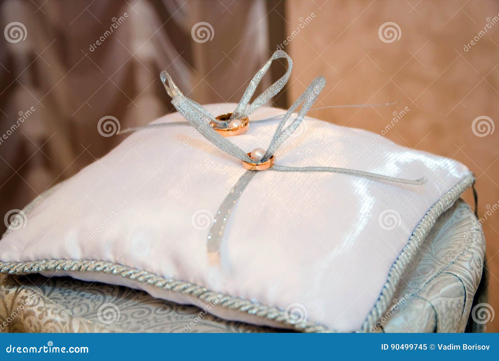 Wedding Rings on the Pillow Stock Image Image of design, honeymoon