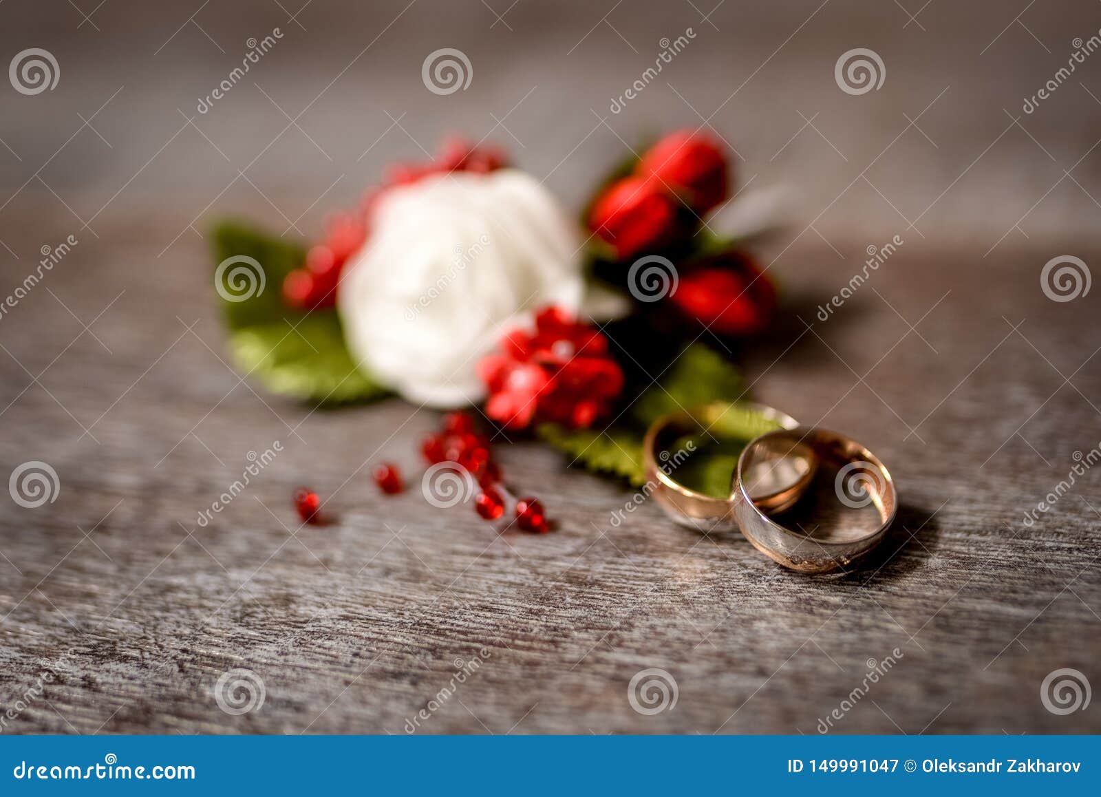 Wedding Rings and Red Roses Background Stock Image - Image of ...