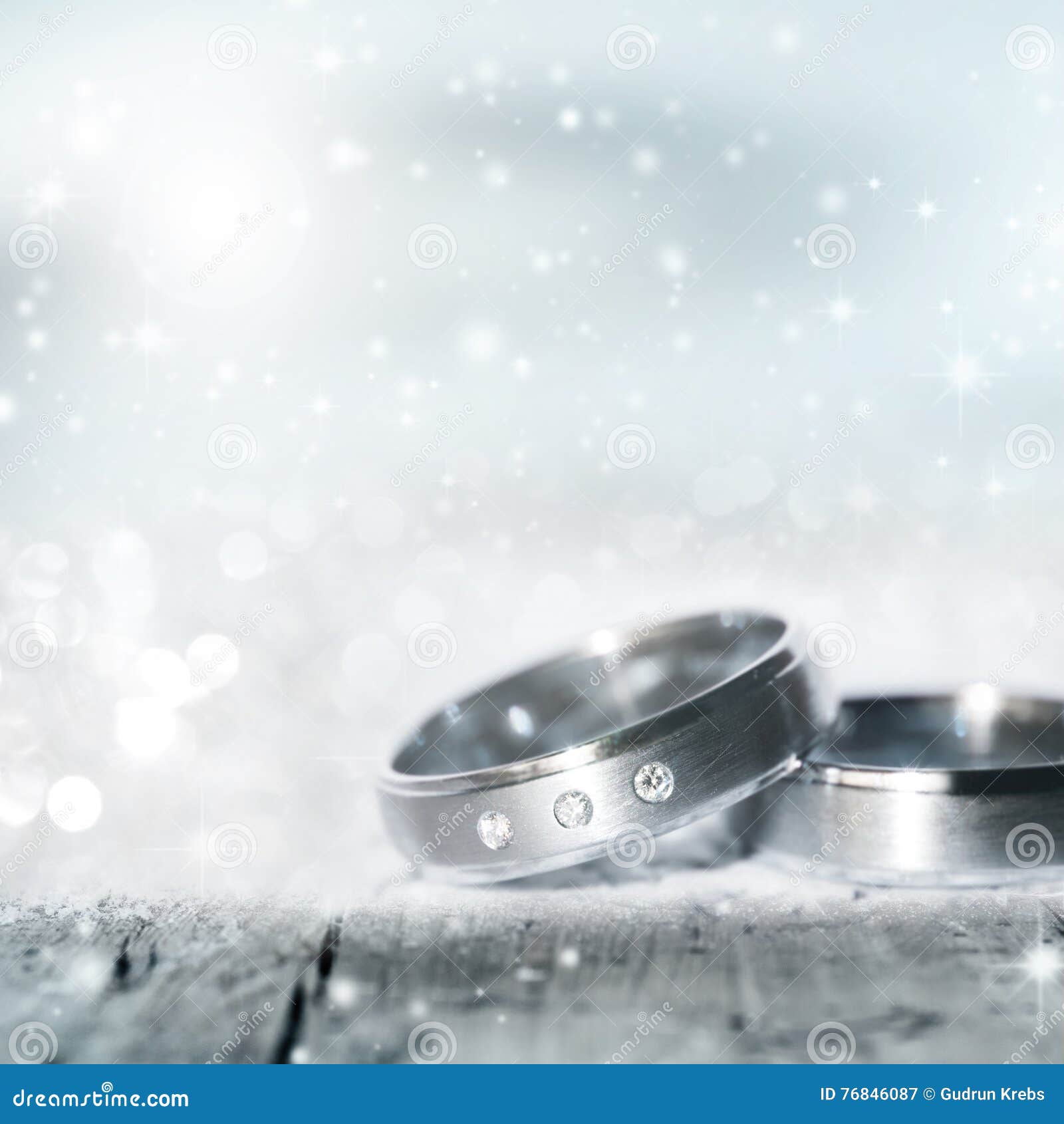 Wedding rings in silver stock image. Image of festive 76846087
