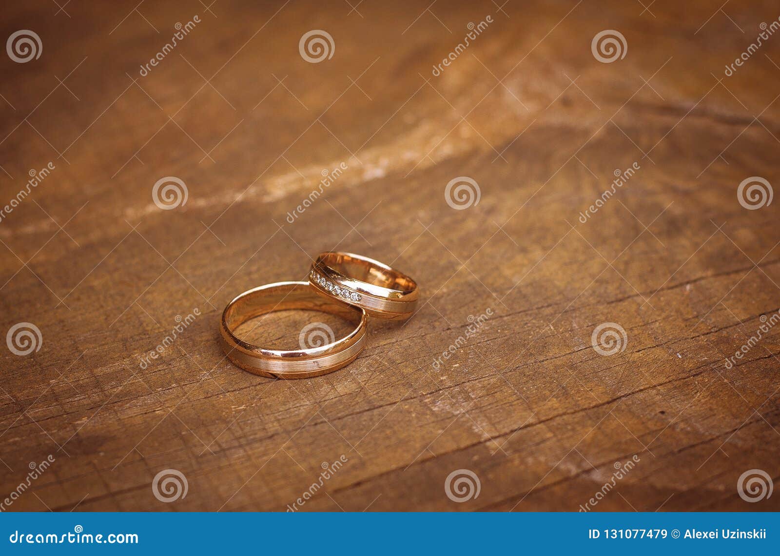Wedding Rings on Table, Top View Stock Image Image of reflection