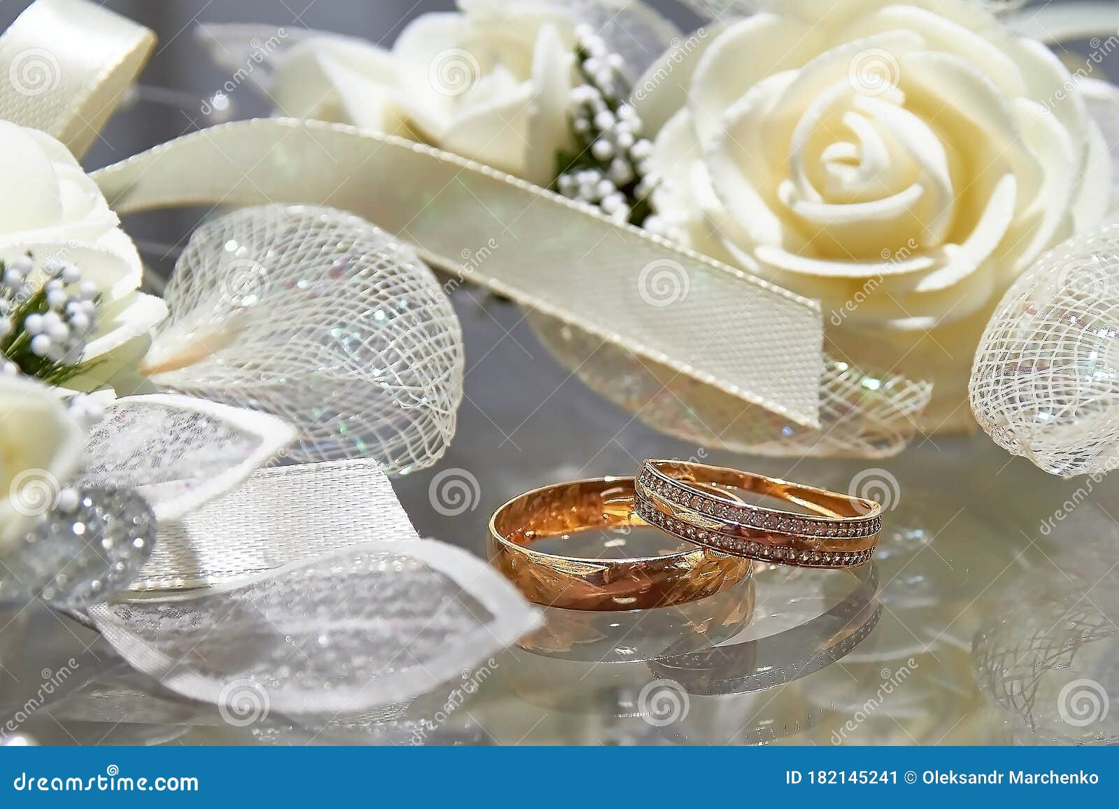 Wedding Rings on the Table. Stock Image Image of marry, romantic