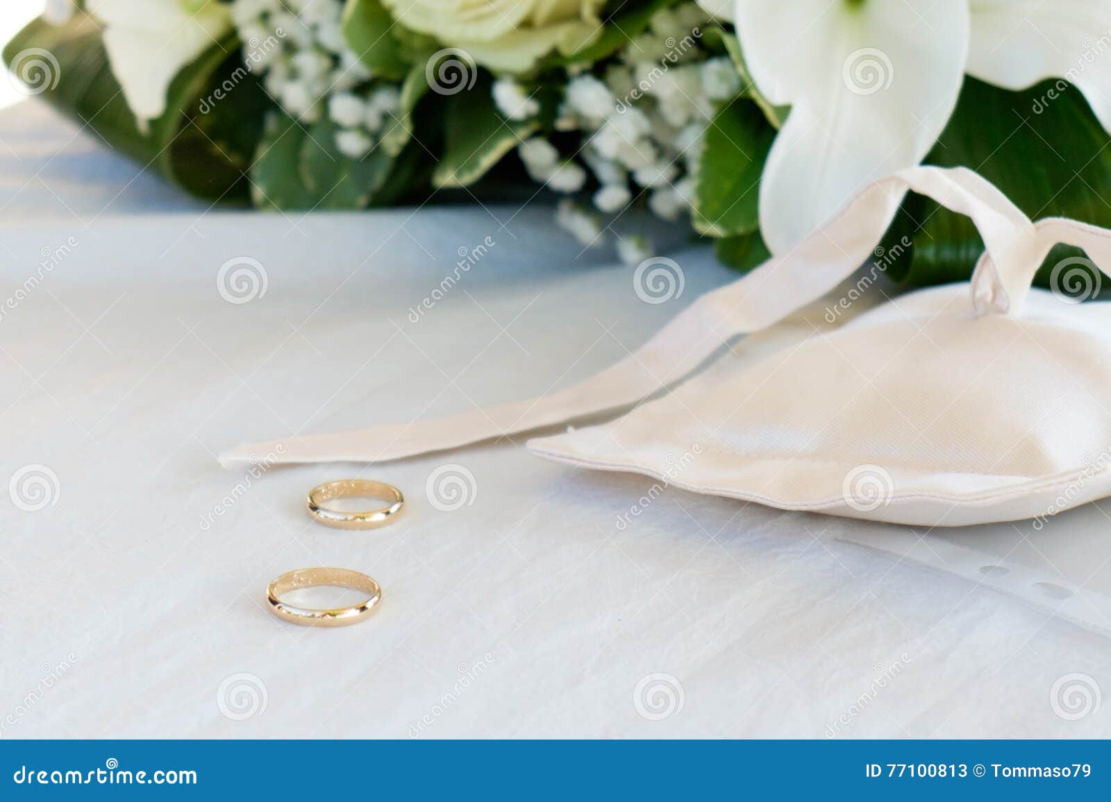 Wedding rings on towel stock image. Image of bridal, concept 77100813