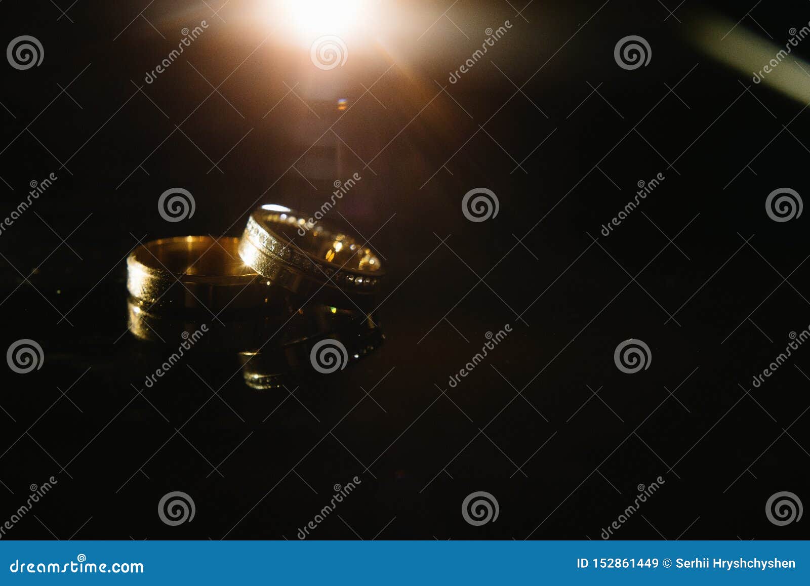 Wedding Rings. Two Wedding Rings for the Bride and Groom Stock Image