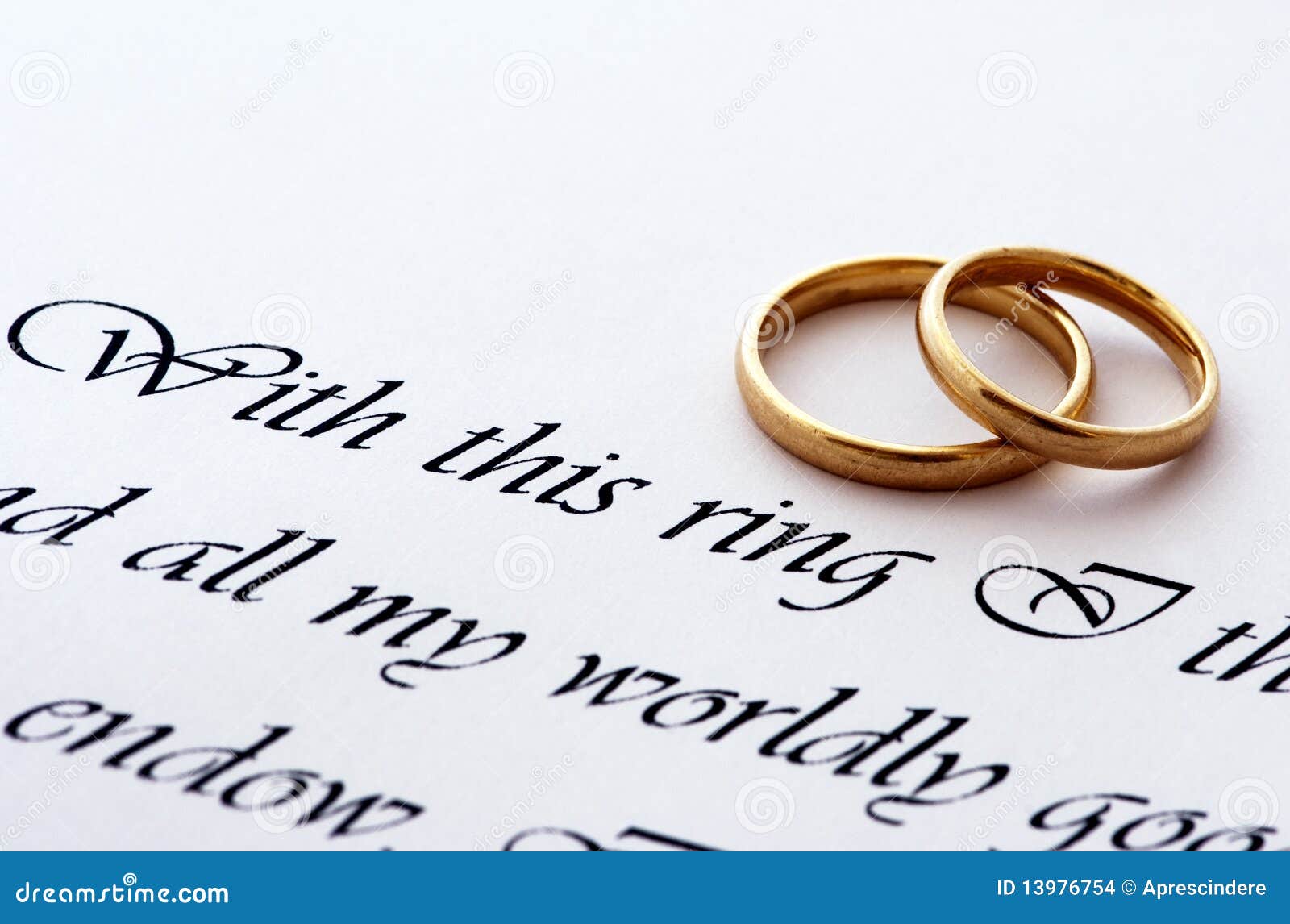 wedding rings and vow