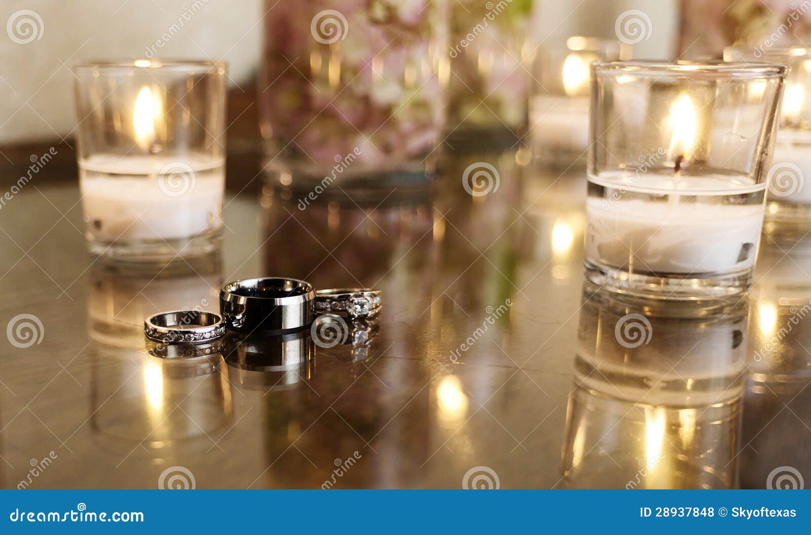 JewelryWedding Rings with White Candles Stock Photo Image of shiny