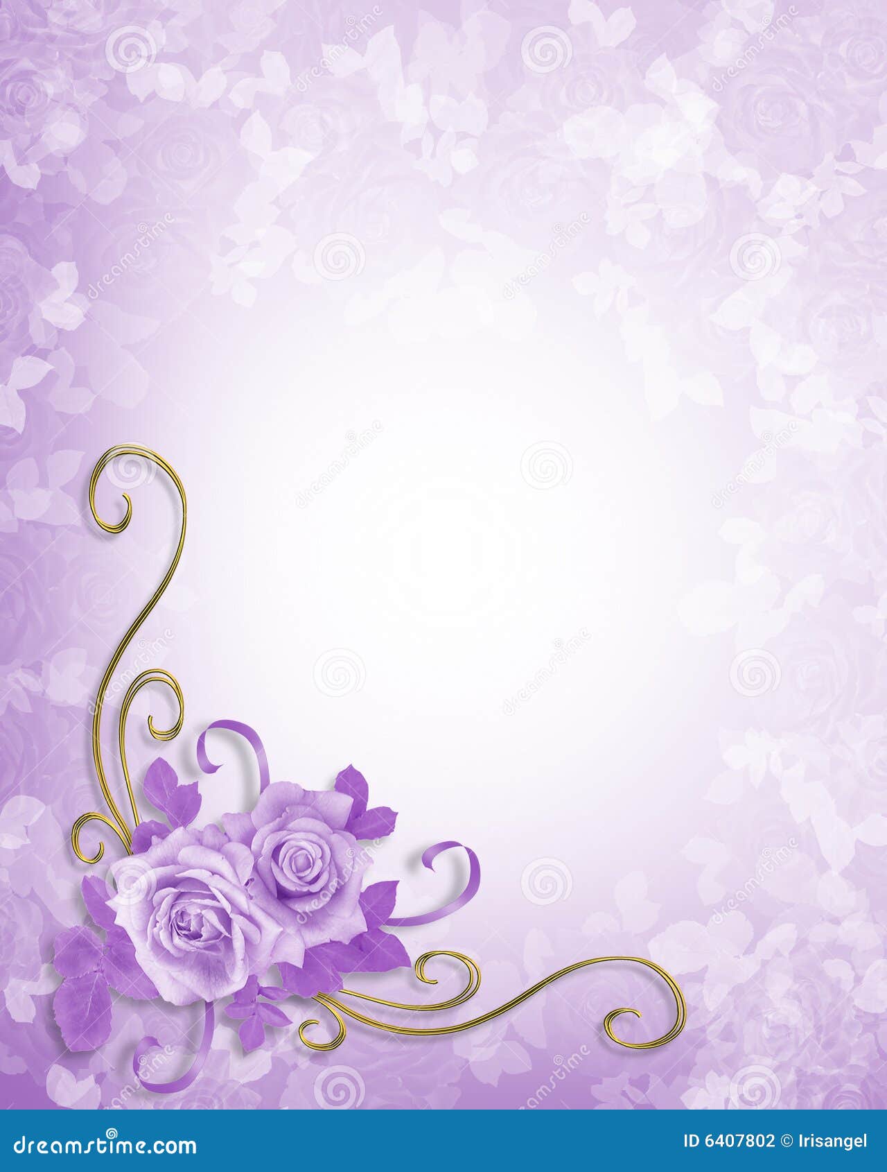 Wedding Roses Lavender Background Stock Illustration - Illustration of  graphic, frame: 6407802