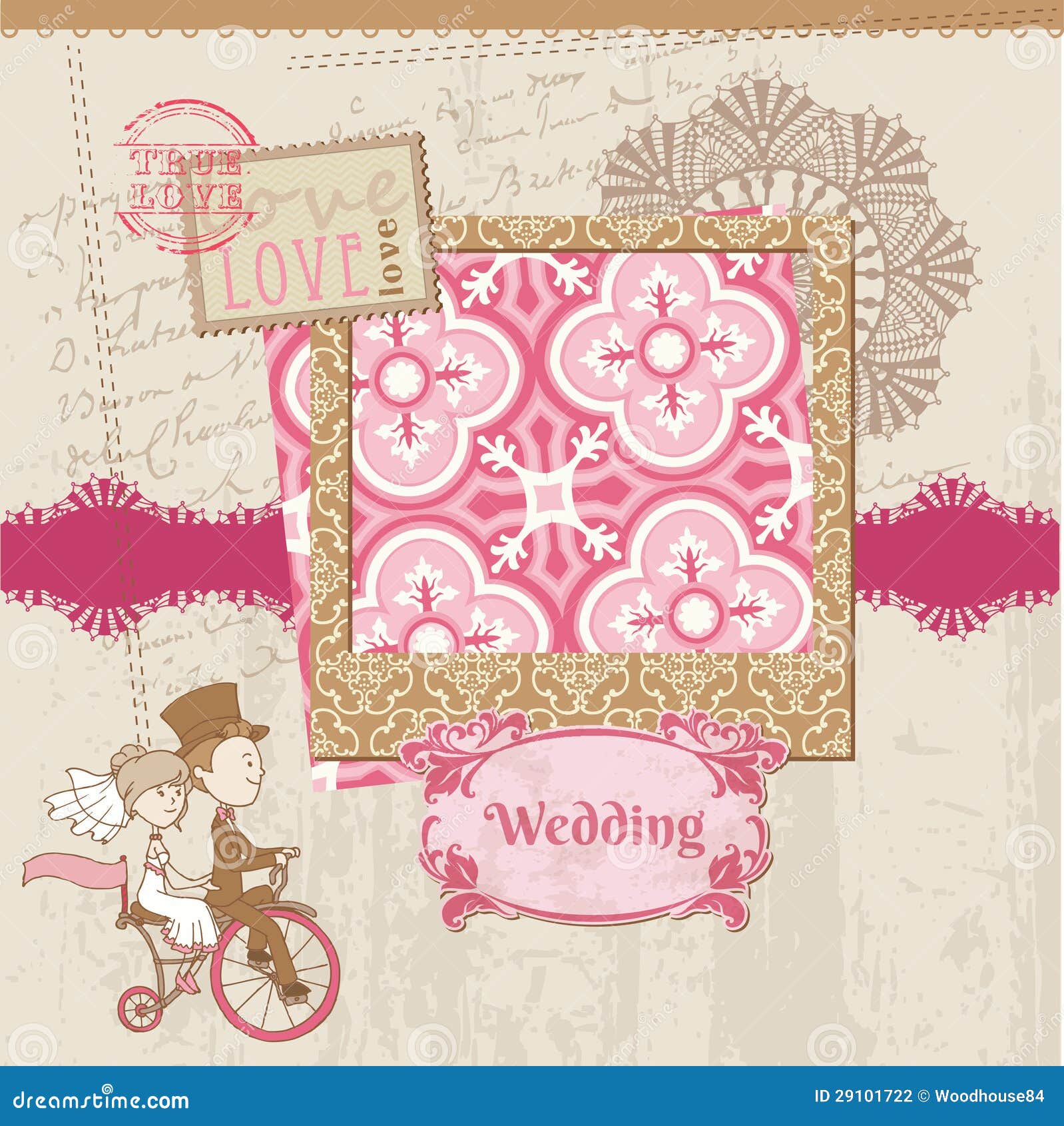 Wedding Scrapbook Card stock vector. Illustration of romance 29101722